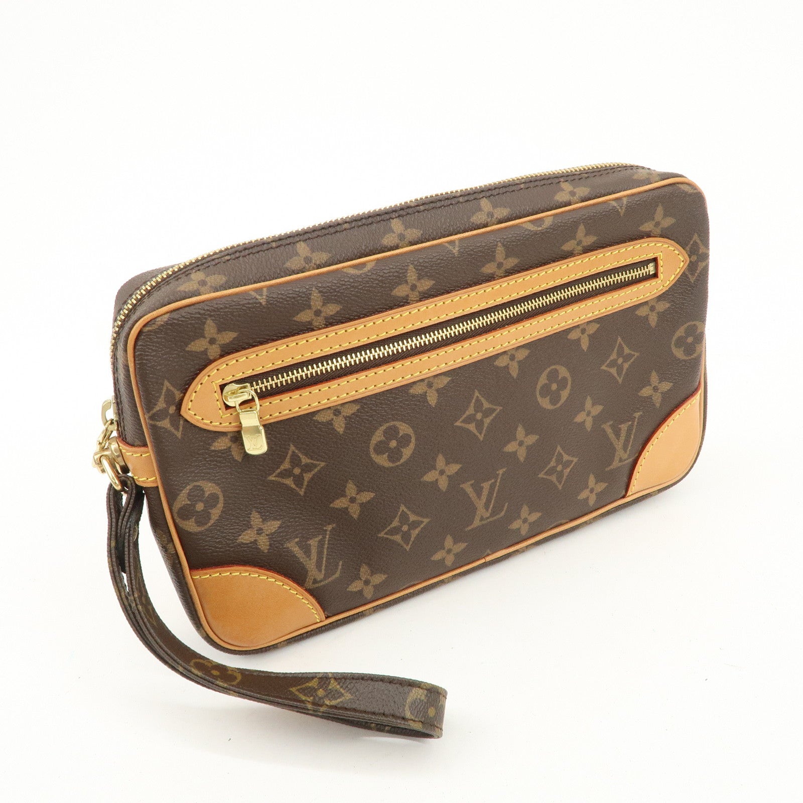 Louis Vuitton Monogram Marly Dragonne GM Clutch Bag Brown M51825 Used