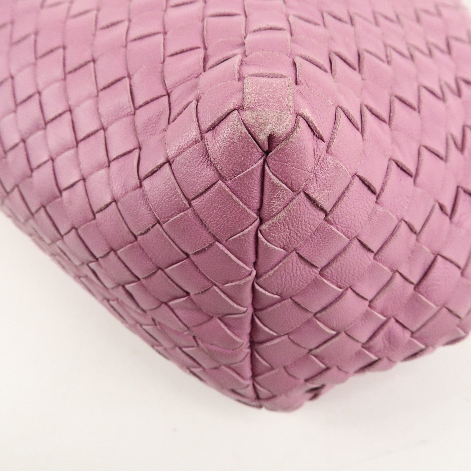 BOTTEGA VENETA Intrecciato Leather Mini Cesta Tote Bag Pink 481709