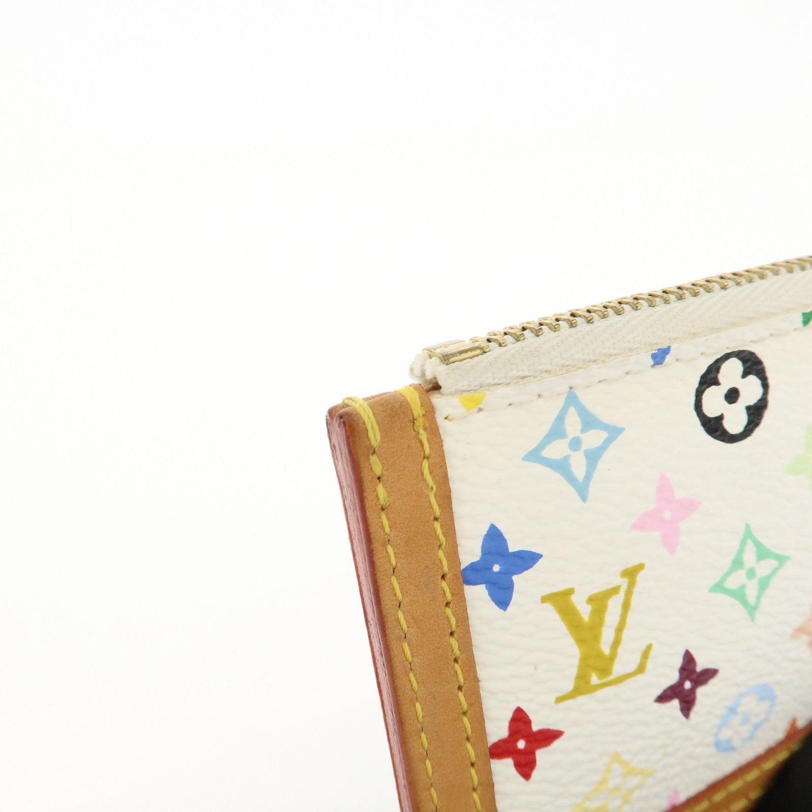 Louis Vuitton Monogram Multi Color Pochette Cles Blanc M92655 Used