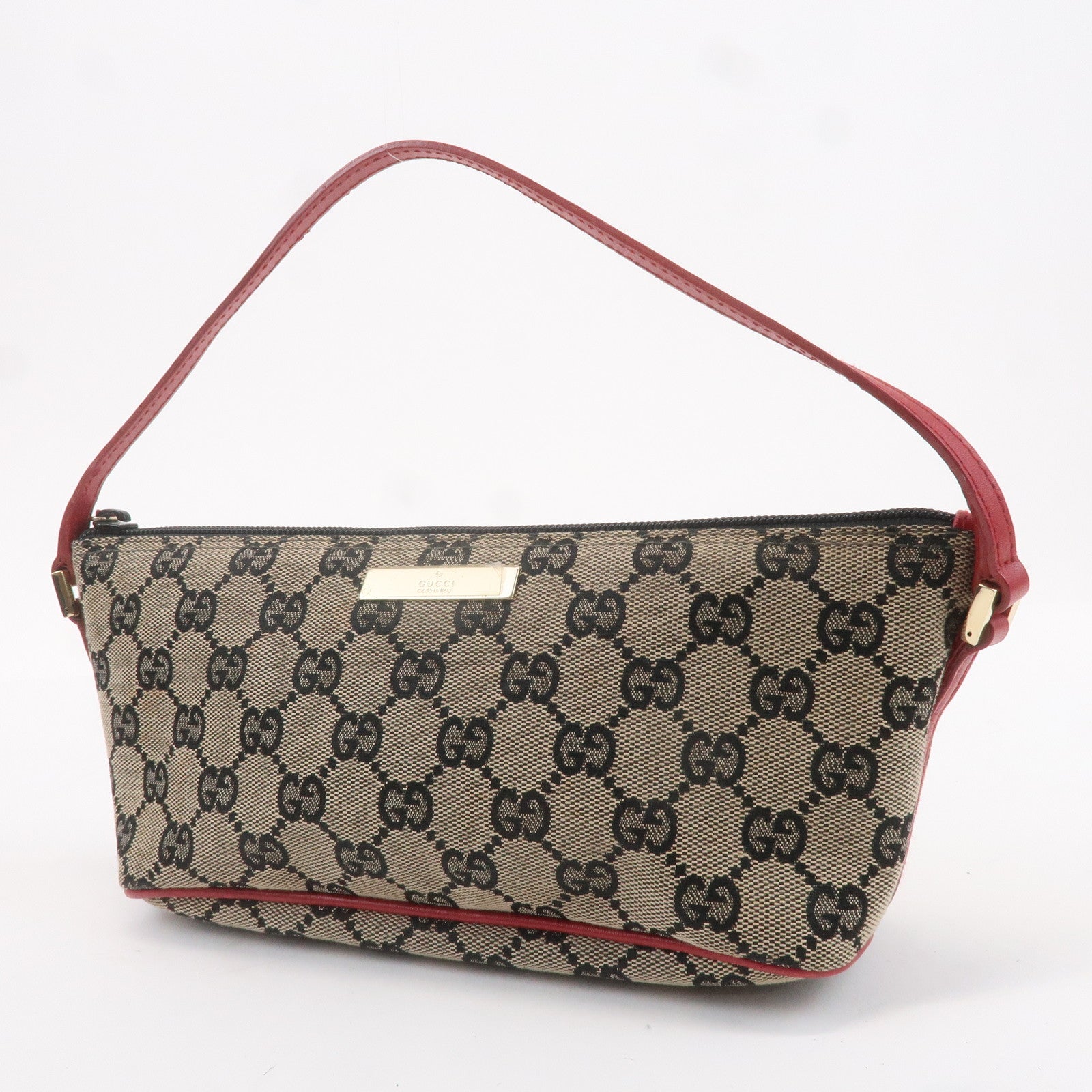 GUCCI Boat Bag GG Canvas Leather Accessory Pouch 391103 141809