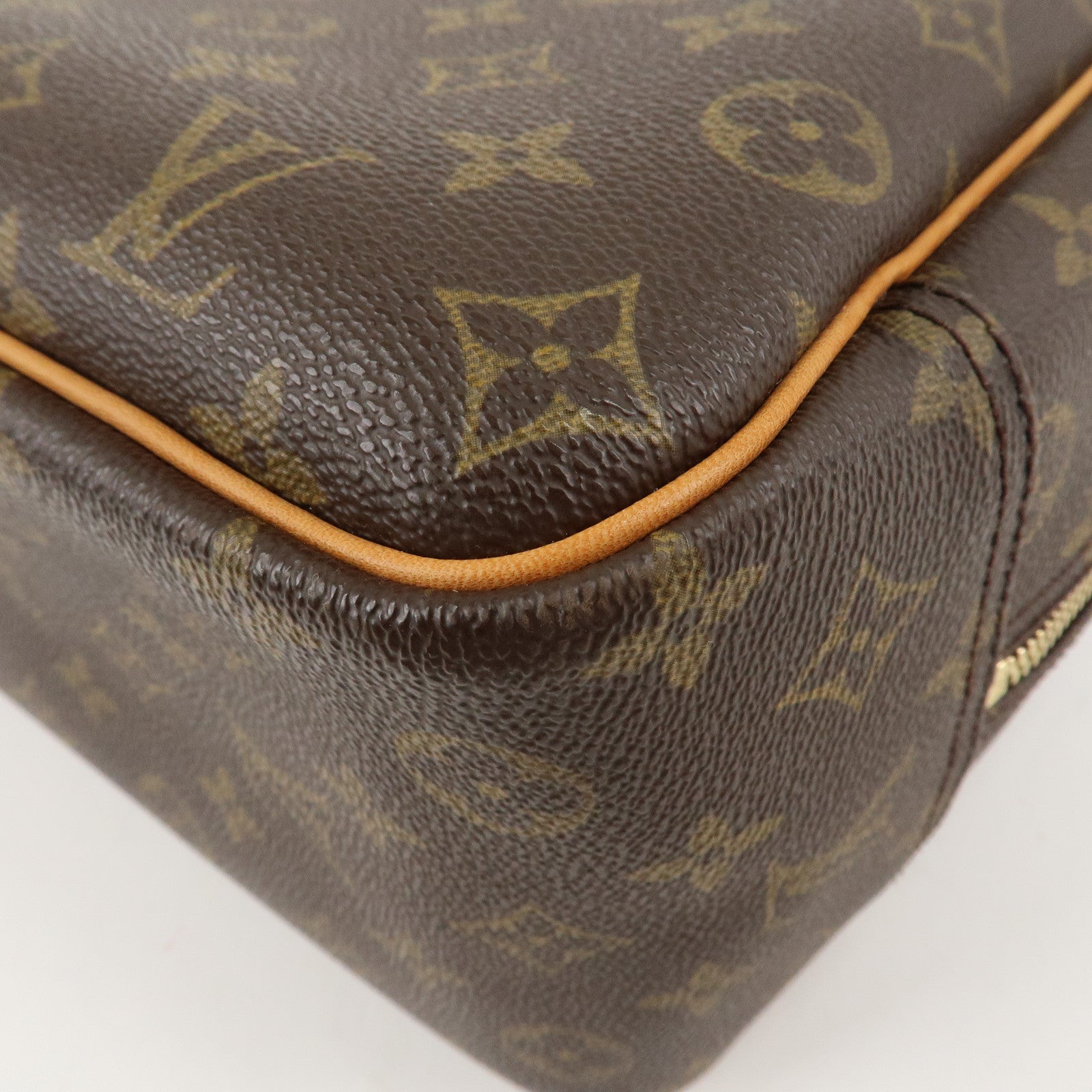 Louis Vuitton Monogram Deauville Hand Bag Brown M47270 Used