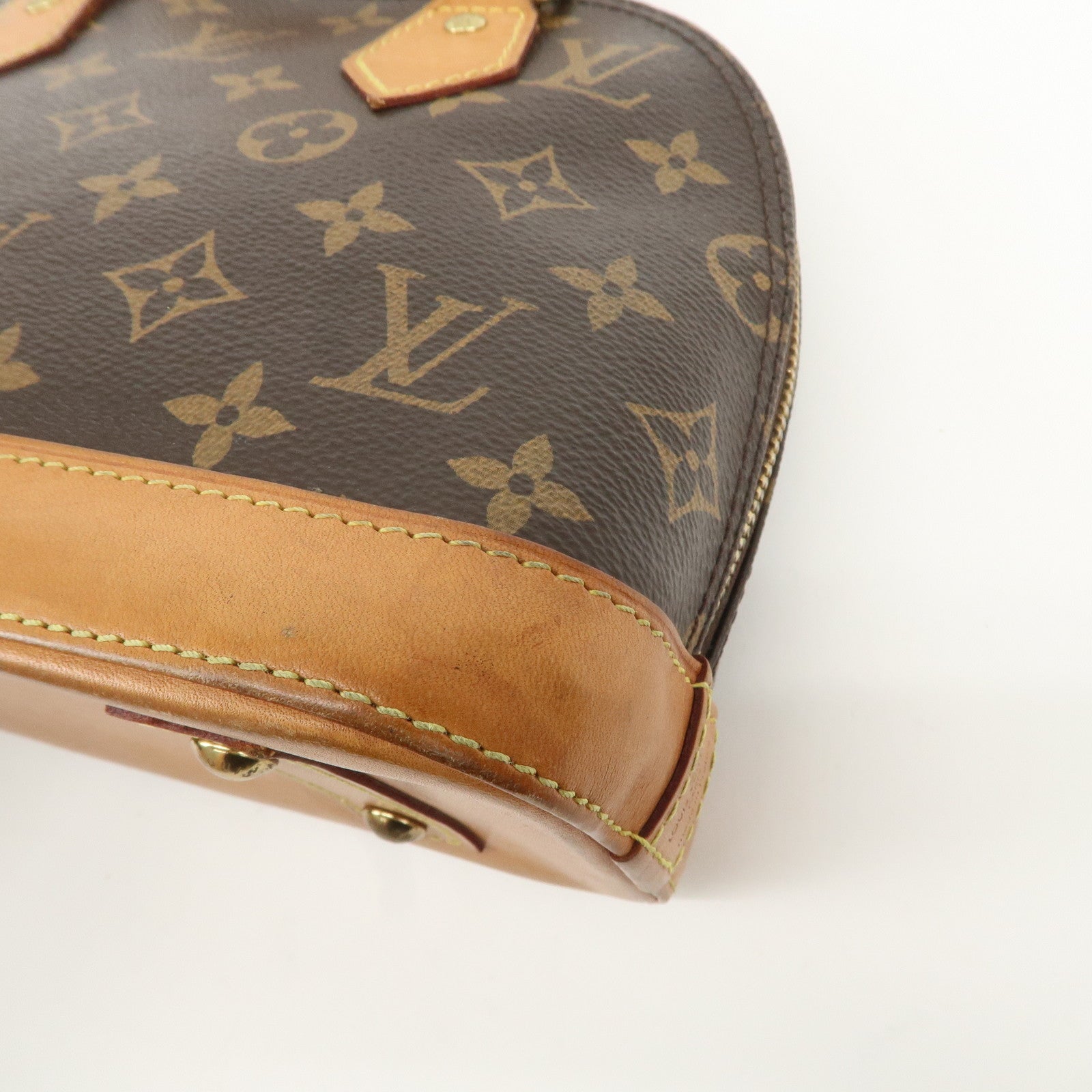 Louis Vuitton Monogram Alma BB 2Way Hand Bag Brown M53152 Used