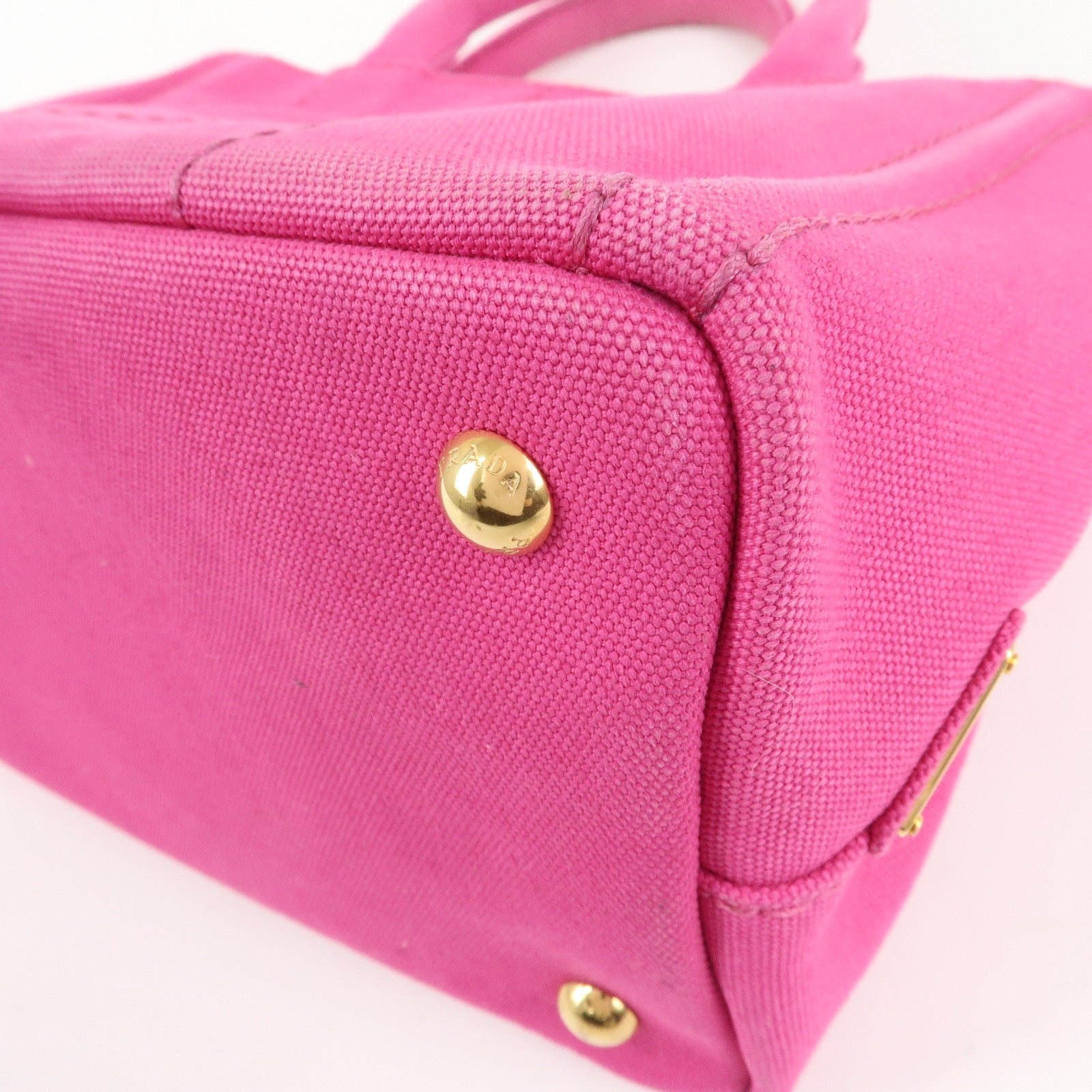 PRADA Canapa Mini Canvas 2Way Bag Hand Bag Pink 1BG439