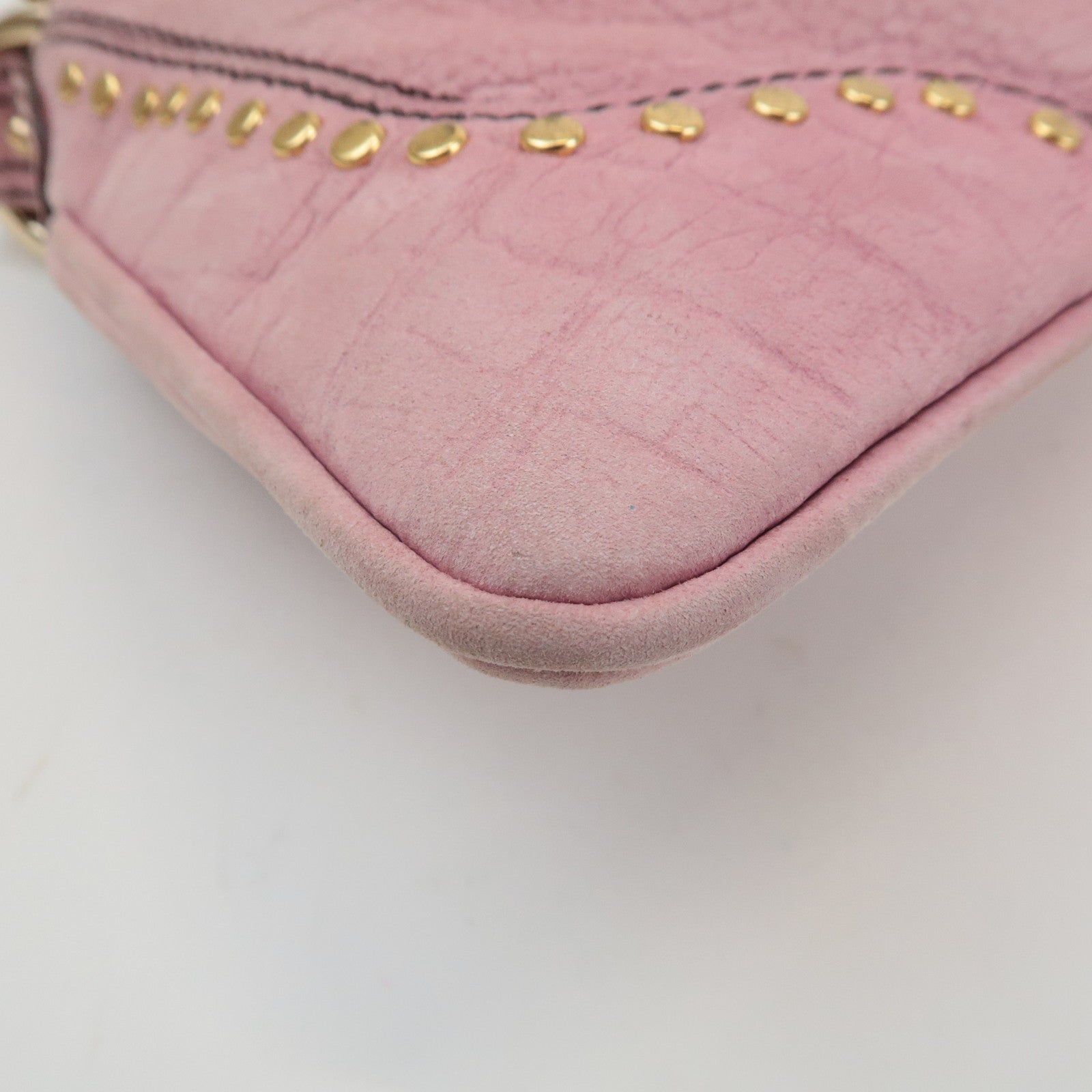 FENDI Leather Shoulder Bag Hand Bag Pink 8BR464