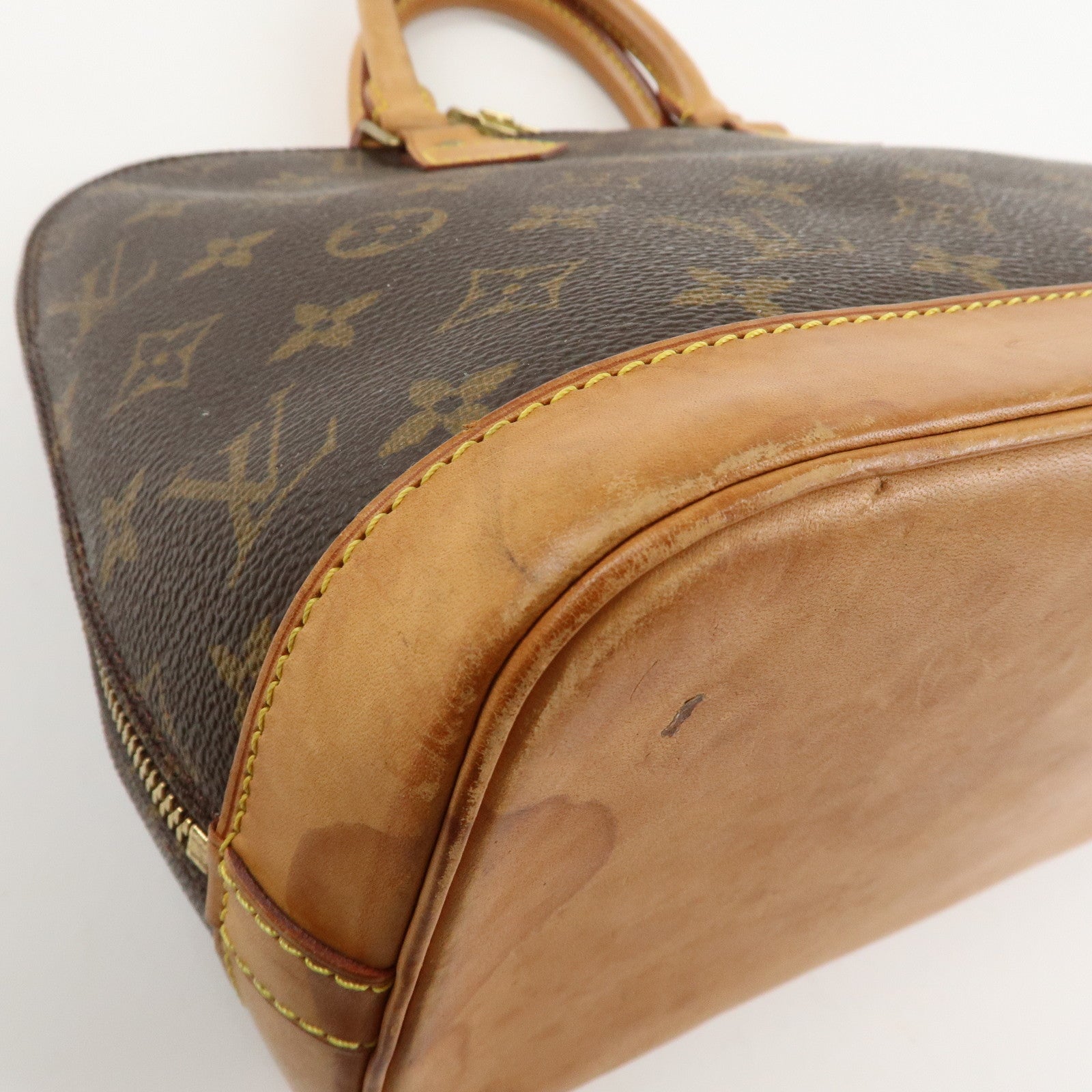 Louis Vuitton Monogram Alma Hand Bag Brown M51130 Used