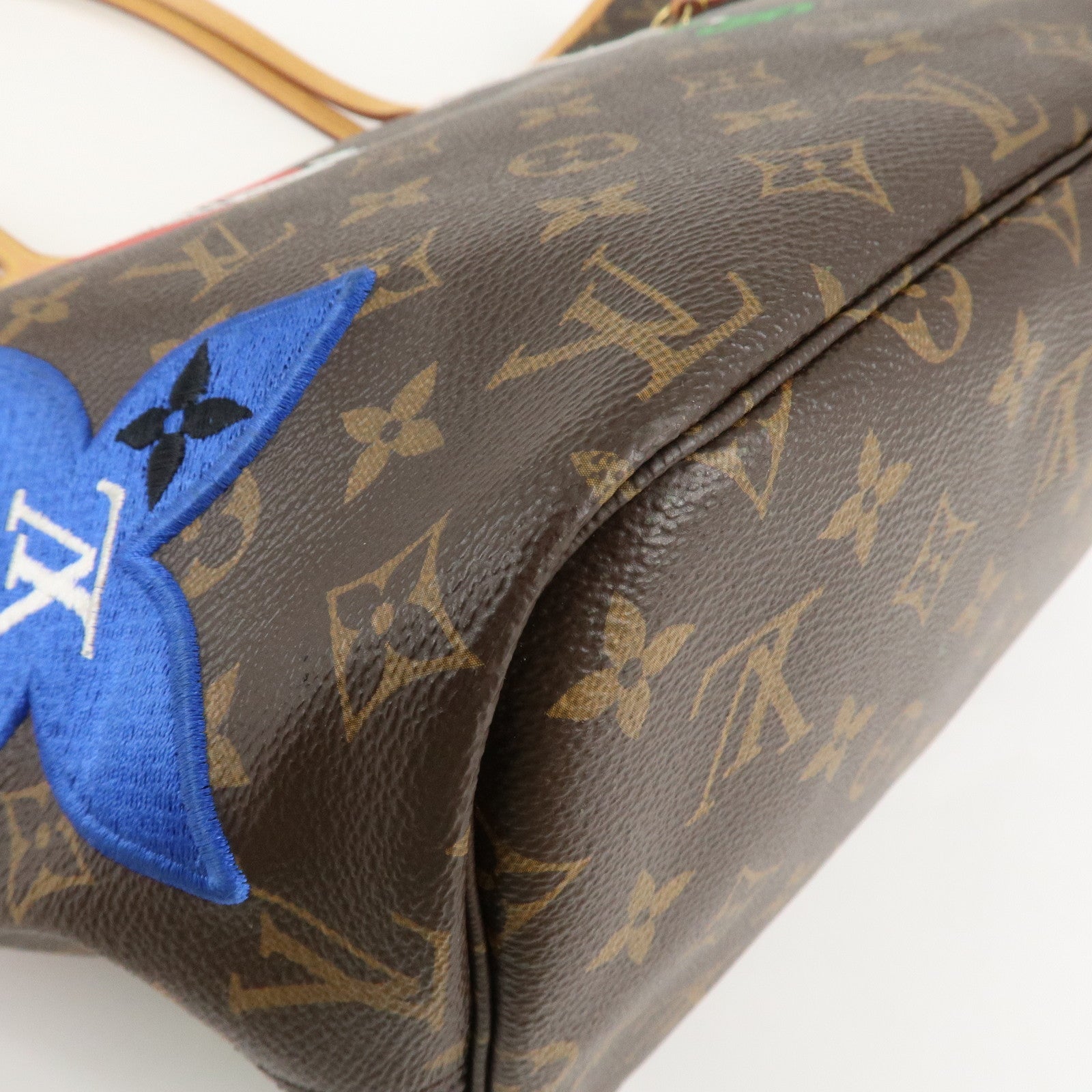 Louis Vuitton Monogram Patches Neverfull MM Tote Bag Pouch M43988