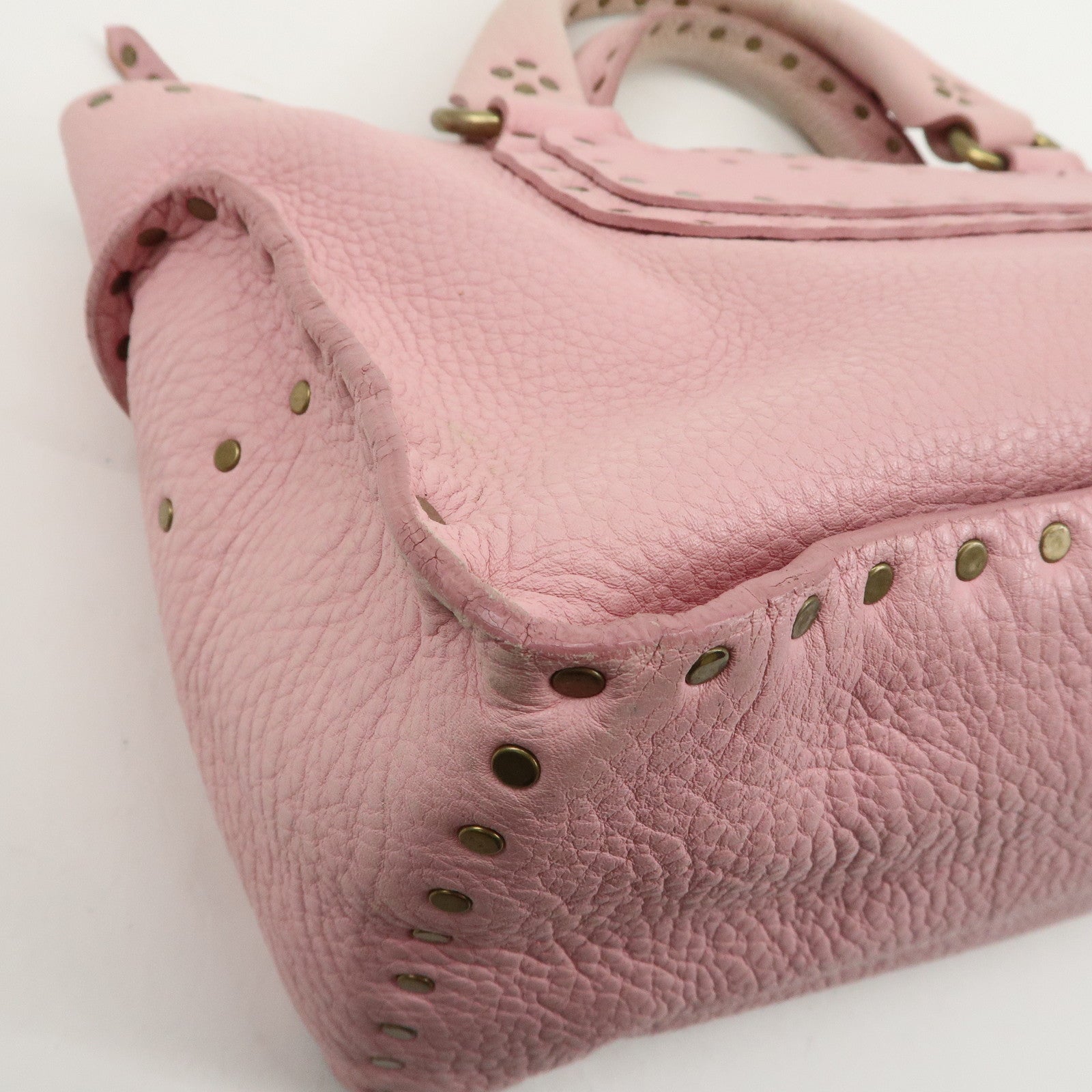 CELINE Macadam Suede Boogie Hand Bag Pink Used