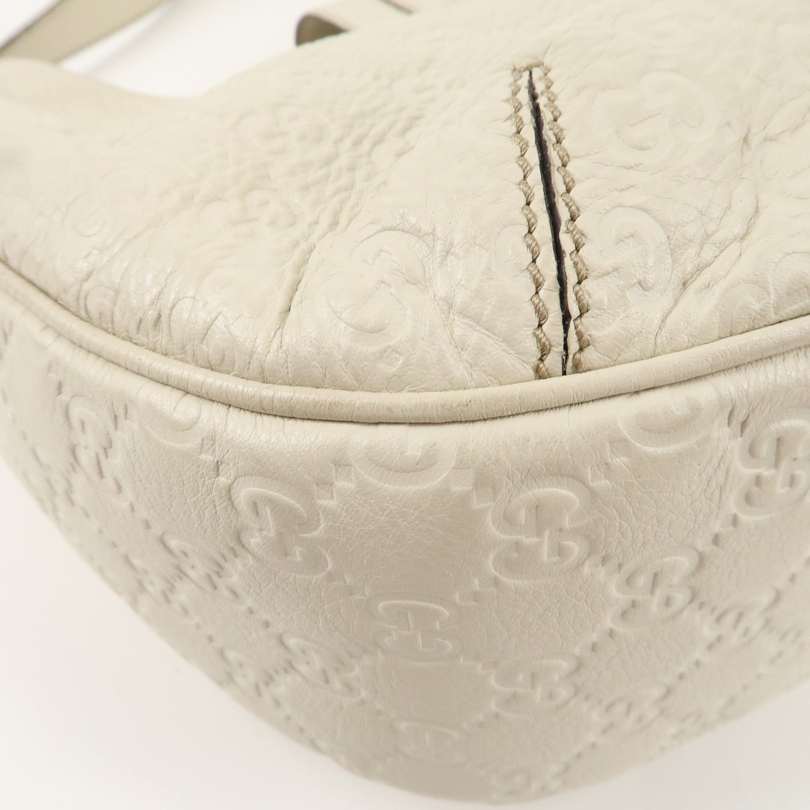 GUCCI Guccissima Leather Shoulder Bag Hand Bag Ivory 233604