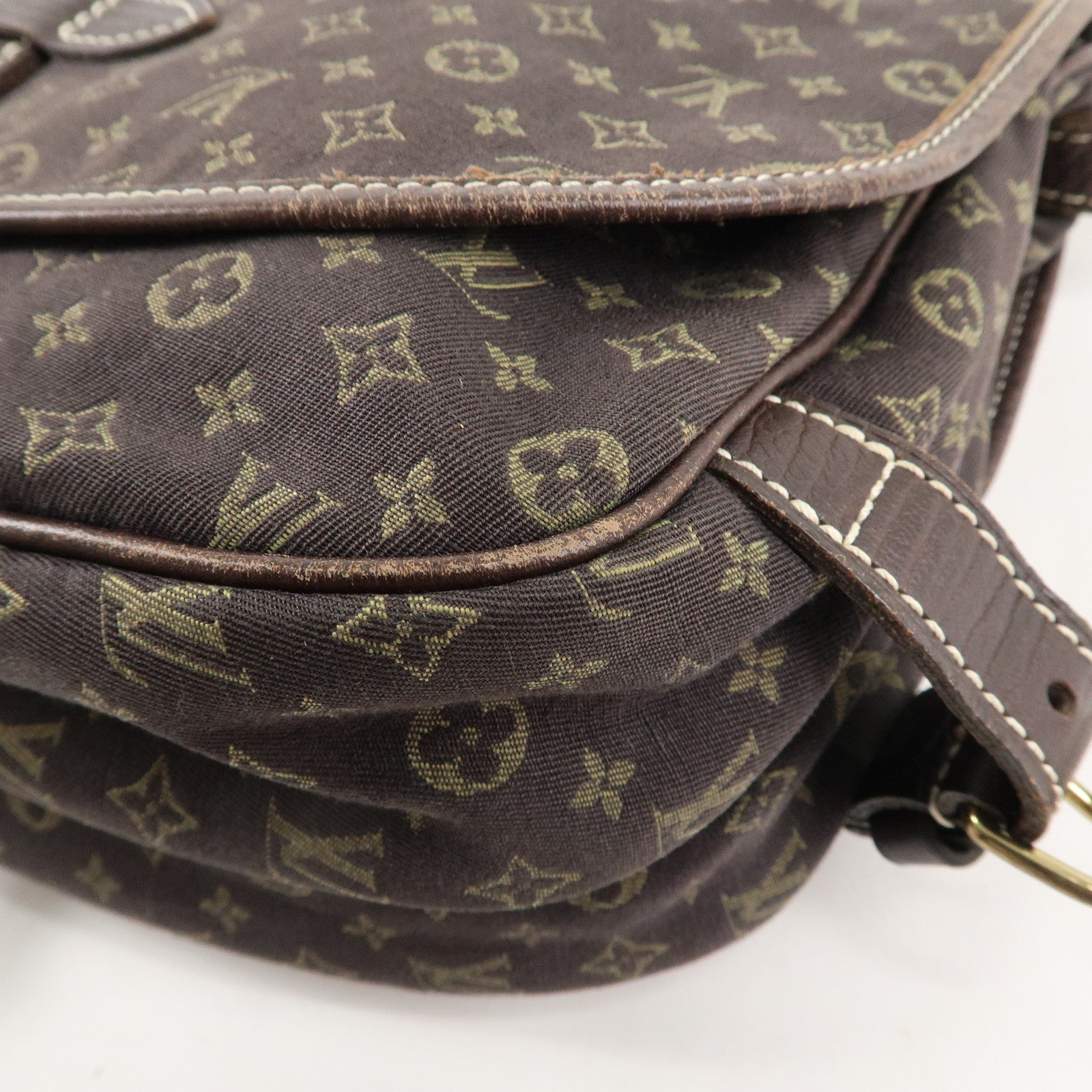 Louis Vuitton Monogram Mini Lin Saumur 30 Ebene Brown M95227