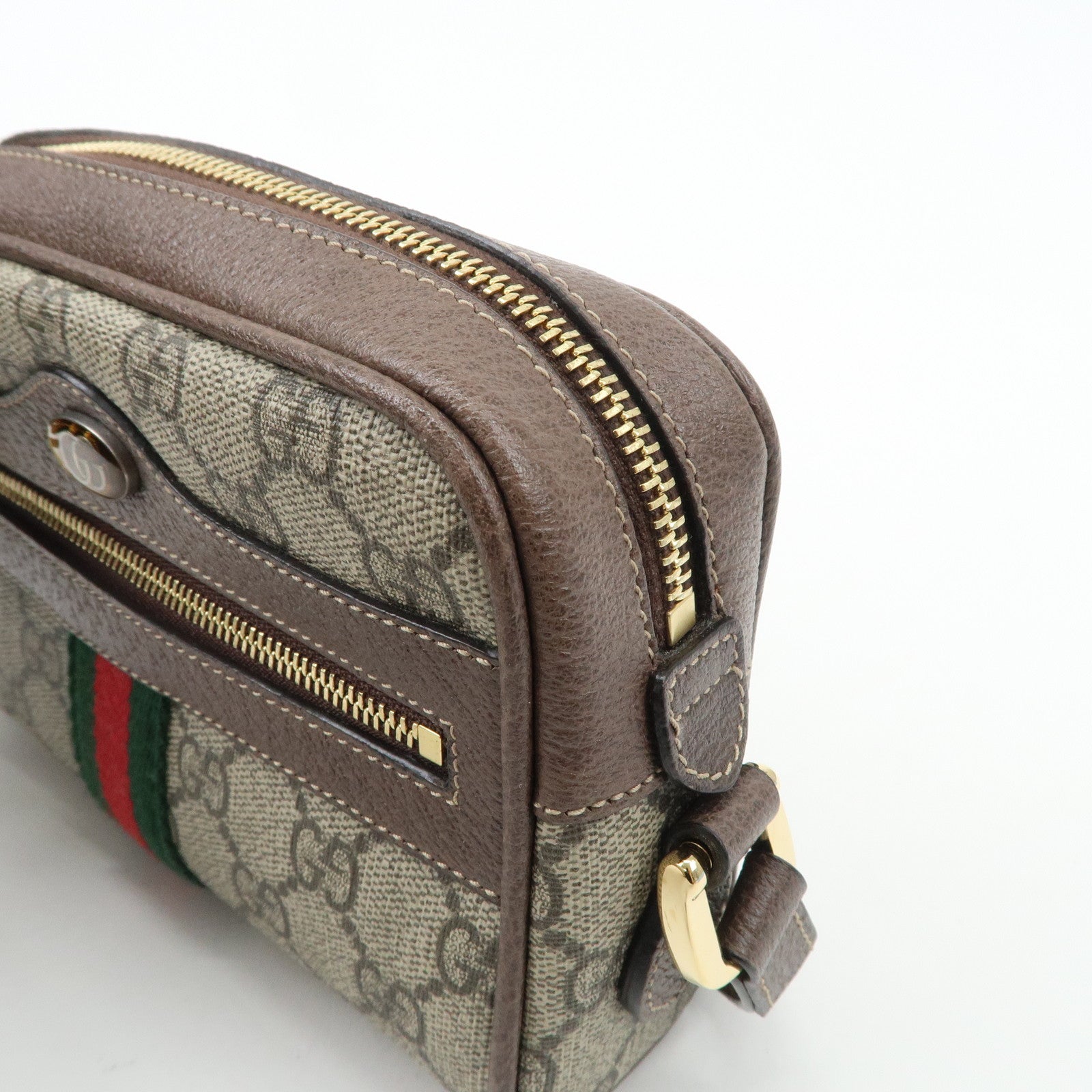 GUCCI Ophidia GG Supreme Mini Shoulder Bag Beige Brown 517350