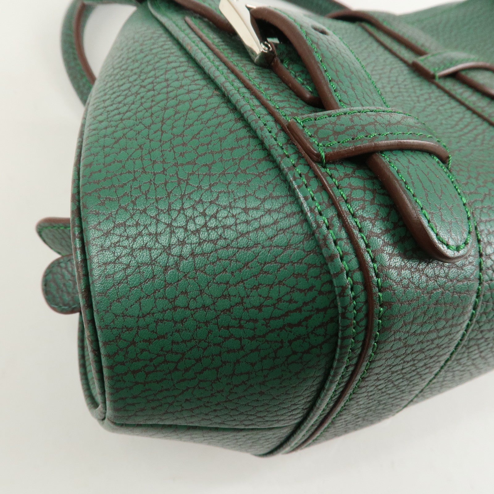 LOEWE Senda Leather Shoulder Bag Hand Bag Green