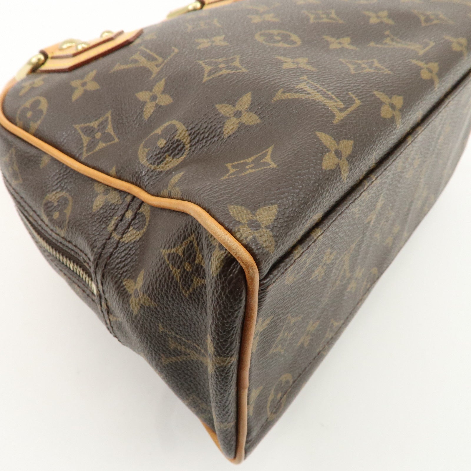 Louis Vuitton Monogram Manhattan PM Hand Bag Brown M40026 Used