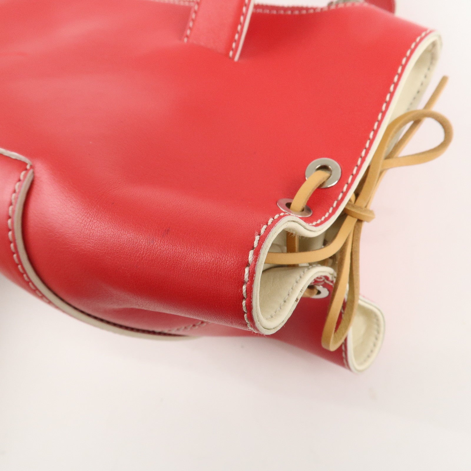 TOD
S Leather Hand Bag Shoulder Bag Red Used