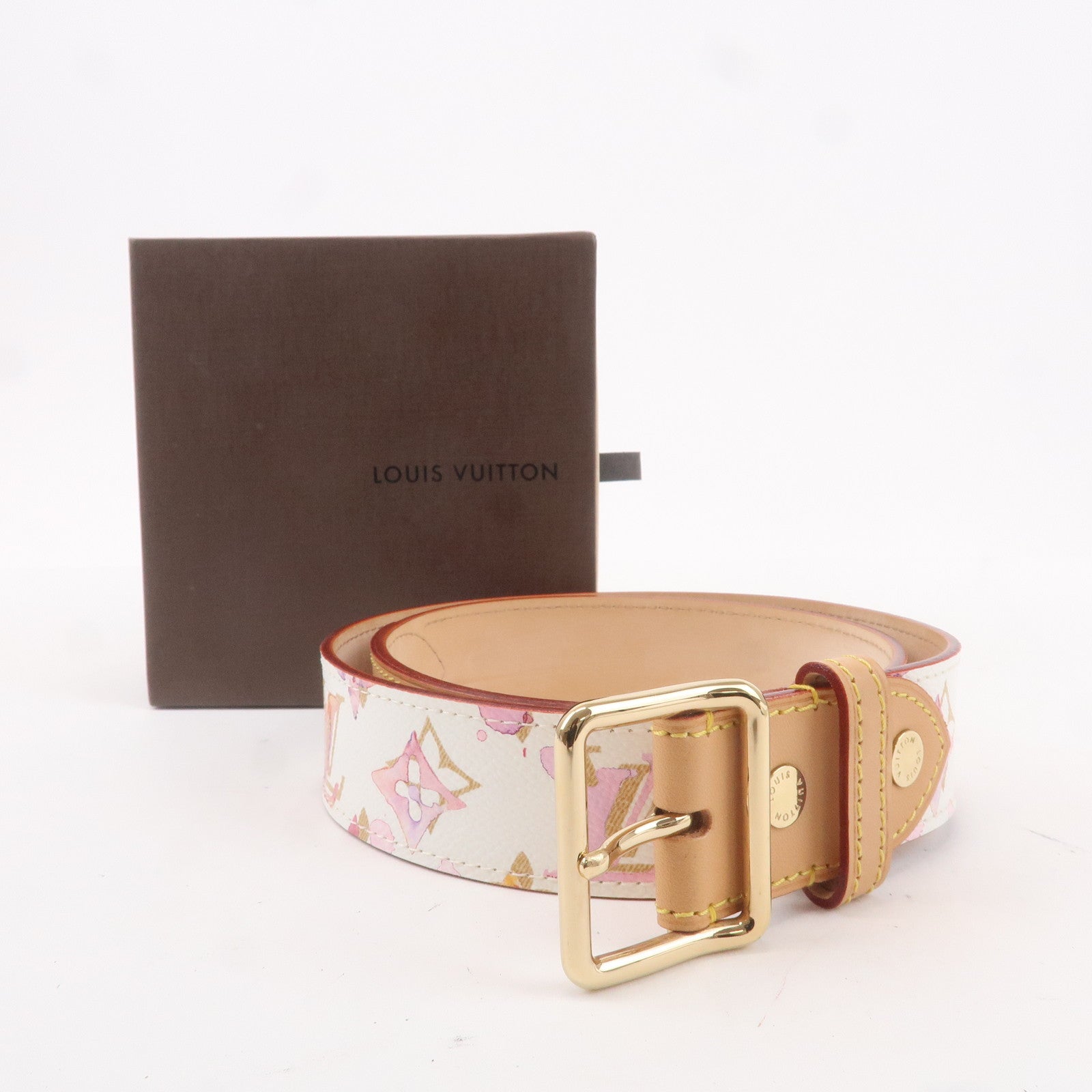 Louis Vuitton Monogram Watercolor Saint Tulle Belt 80/32 M9623U