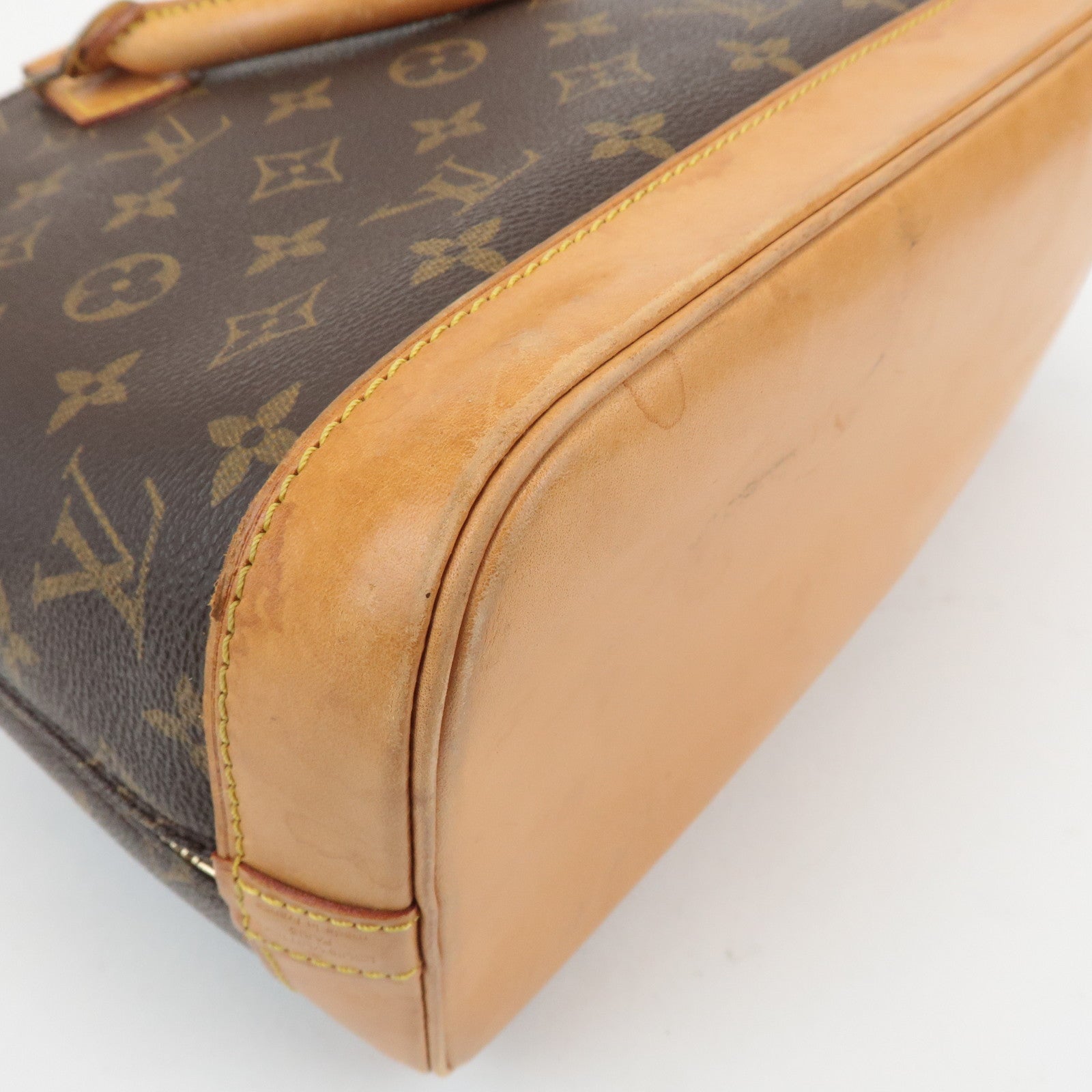 Louis Vuitton Monogram Alma Hand Bag Brown M51130 Used