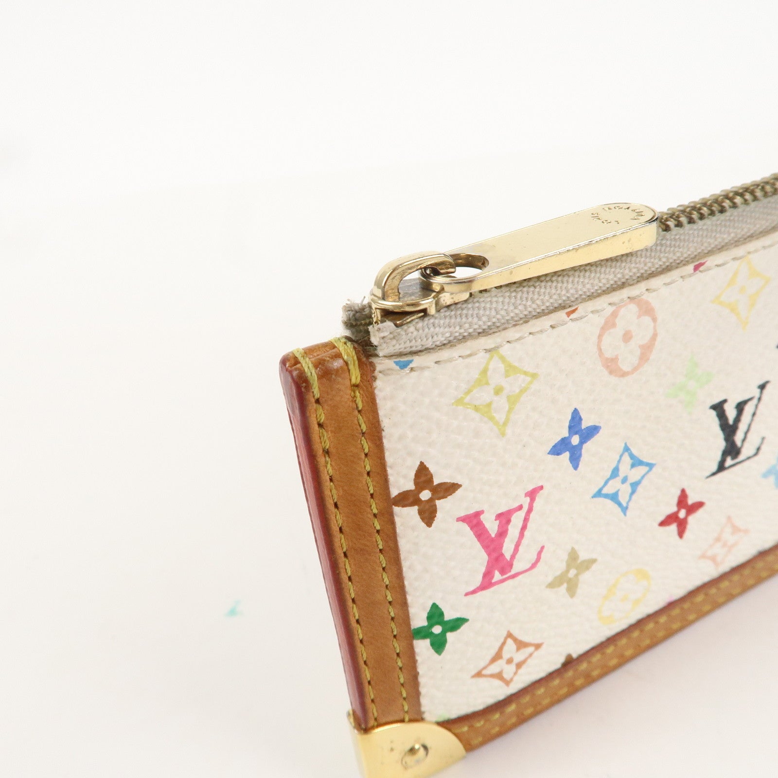 Louis Vuitton Monogram Multicolor Pochette Cles Blanc M92655