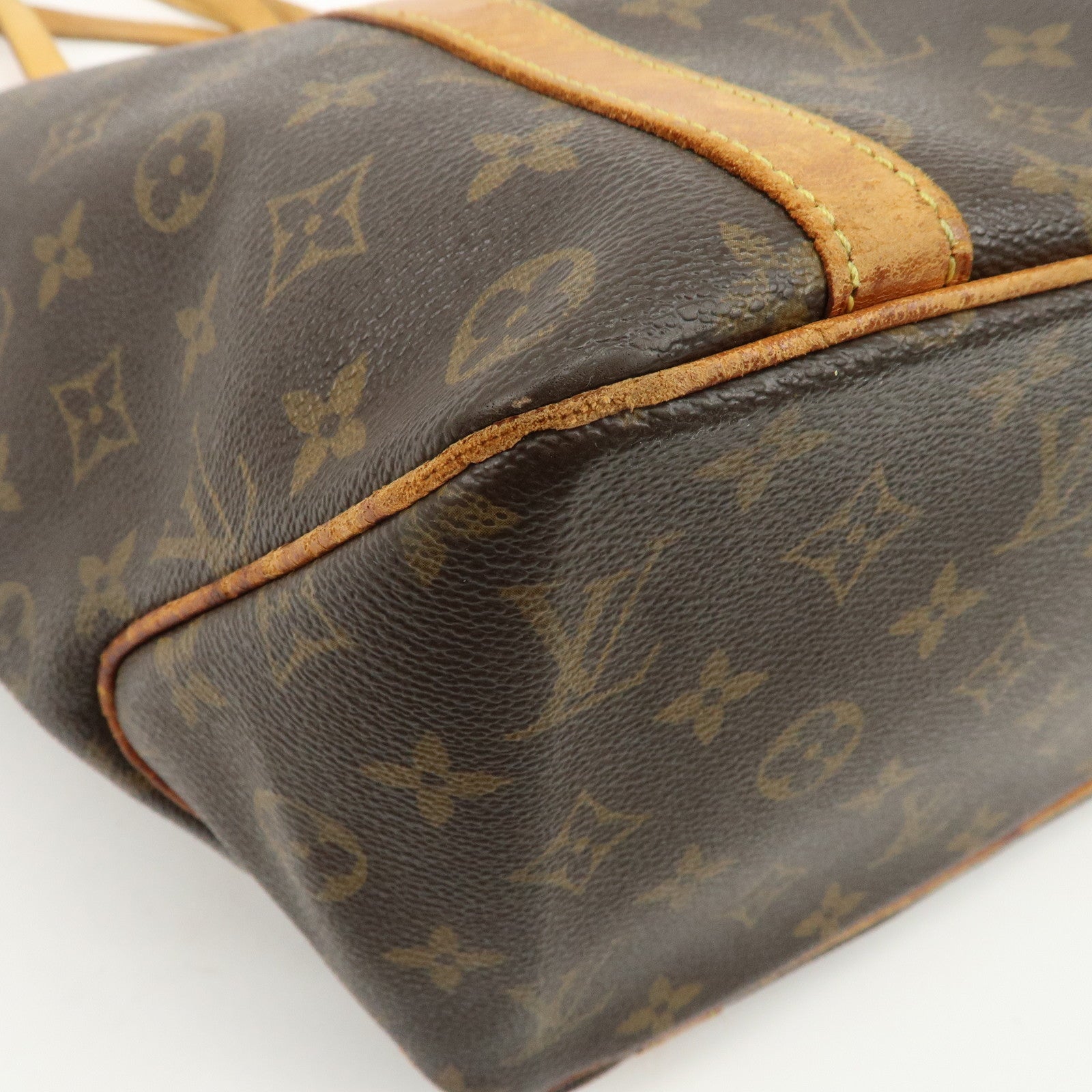 Louis Vuitton Monogram Sac Shopping Shoulder Bag Brown M51108 Used