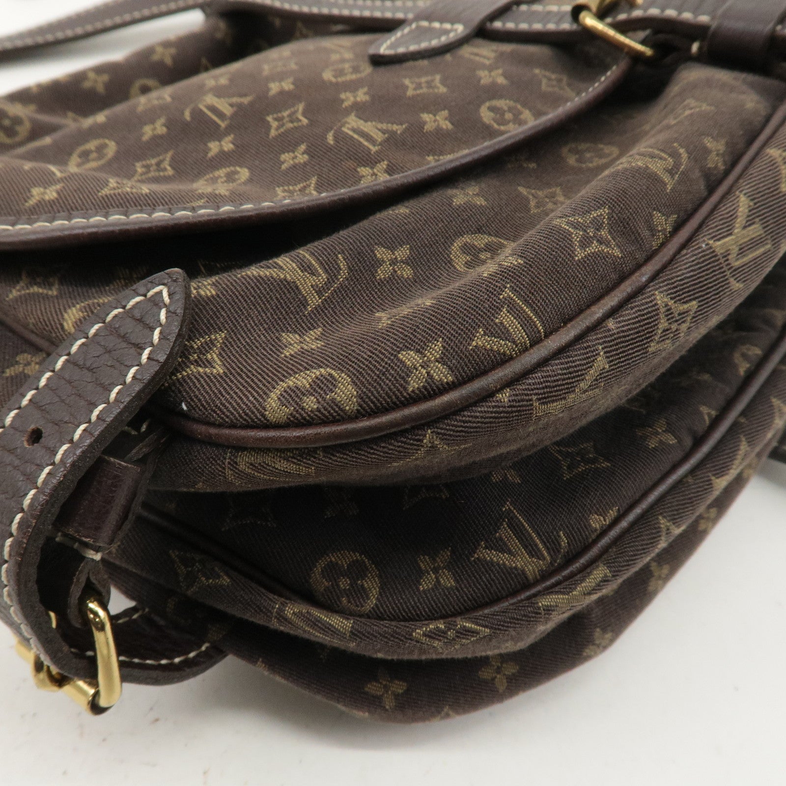 Louis Vuitton Monogram Mini Lin Saumur 30 Ebene Brown M95227