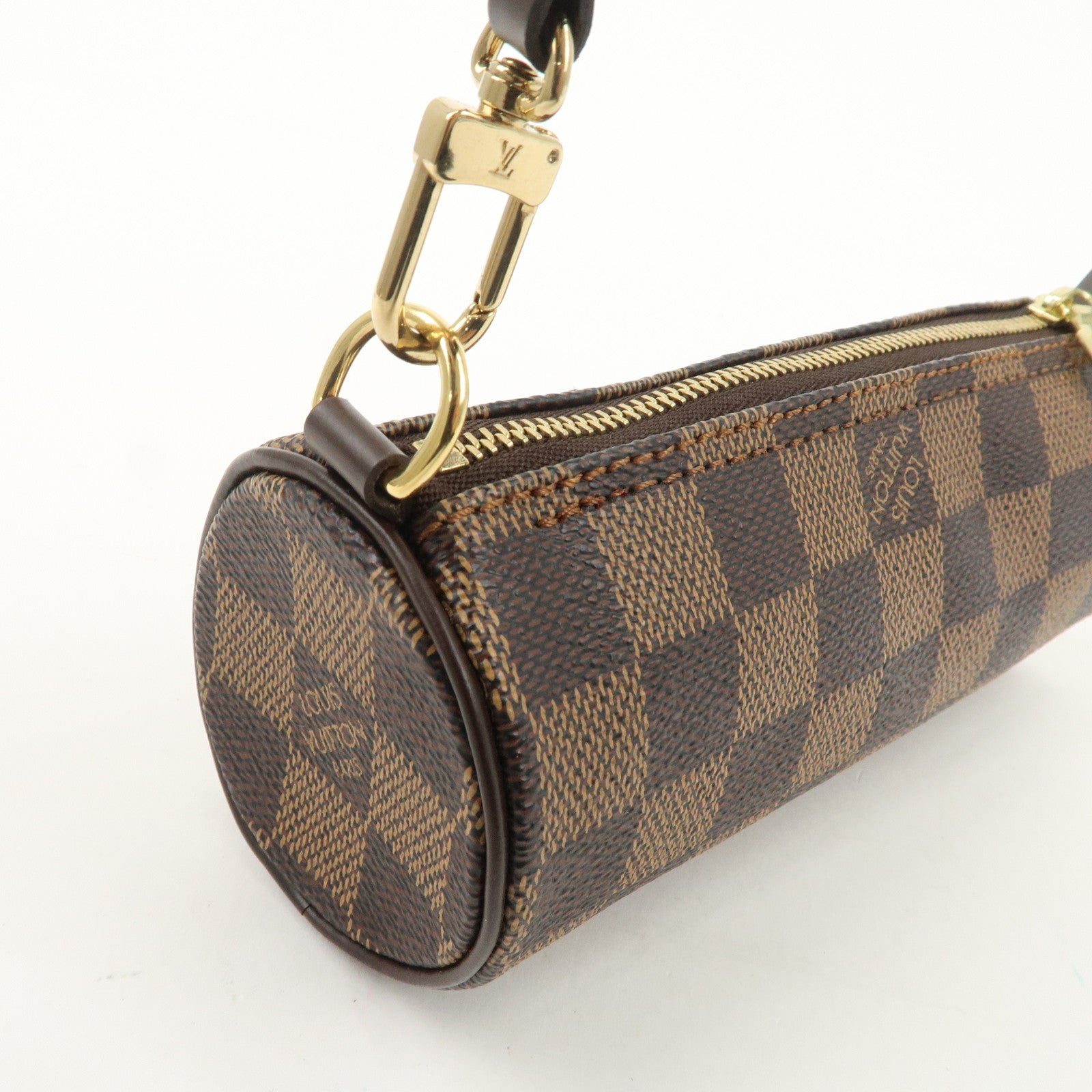 Louis Vuitton Damier Ebene Mini Pouch for Papillon Bag Brown Used