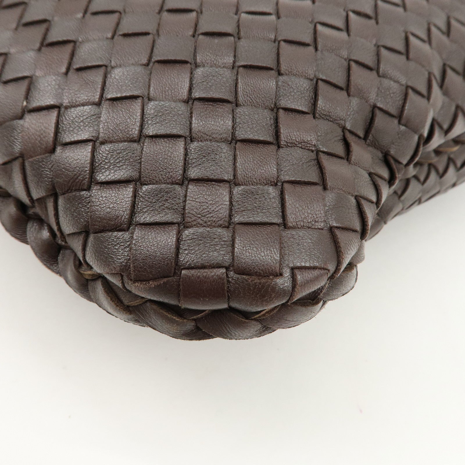 BOTTEGA VENETA Hobo Intrecciato Leather Shoulder Bag Brown 115654