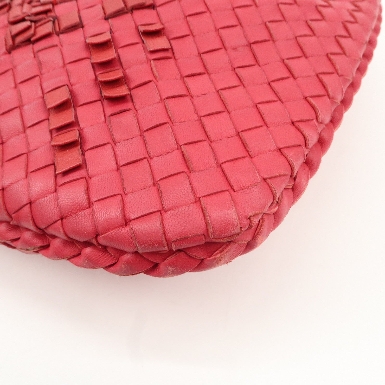 BOTTEGA VENETA Hobo Intrecciato Leather Shoulder Bag Pink 115653