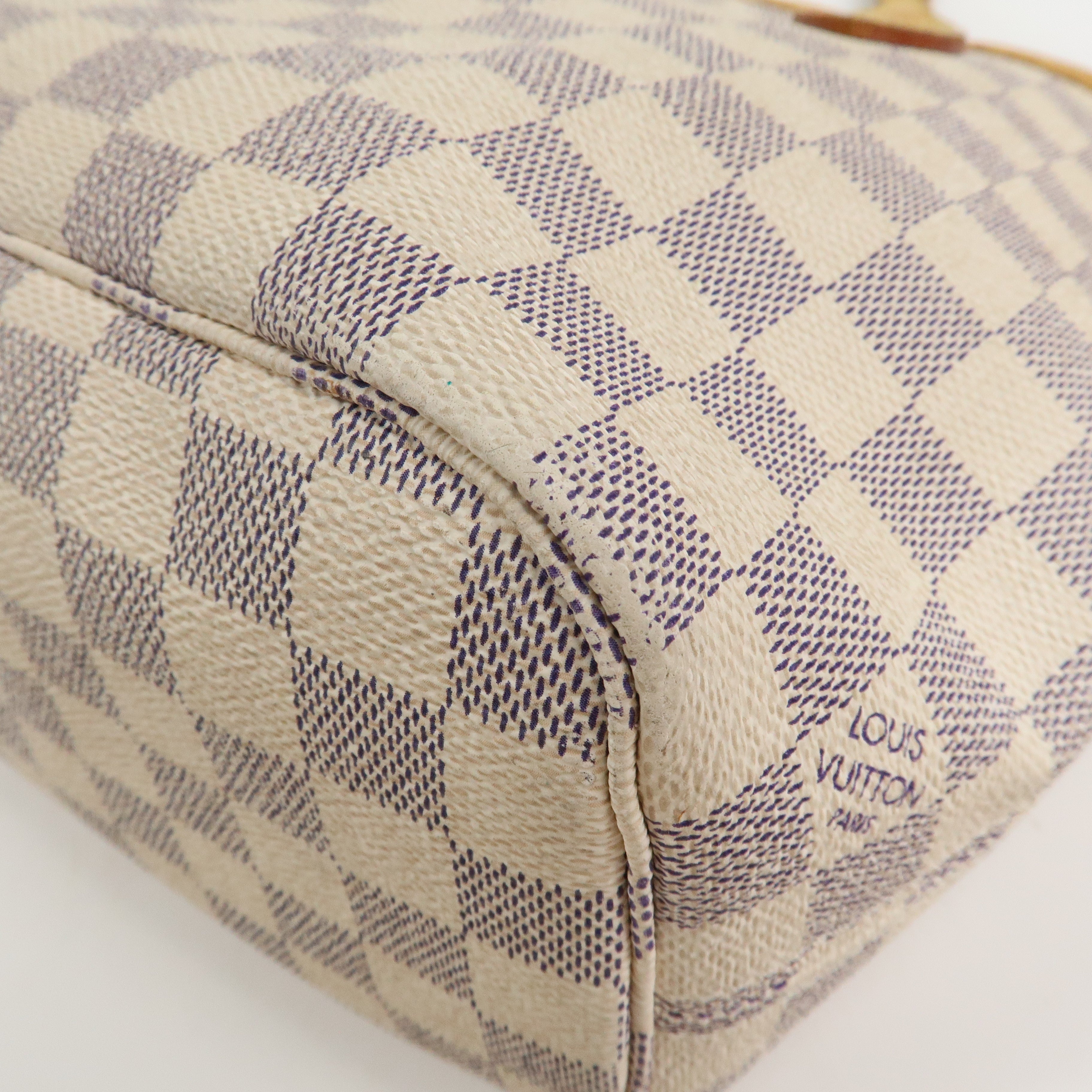 Louis Vuitton Damier Azur Neverfull PM Tote Bag Hand Bag N51110 Used