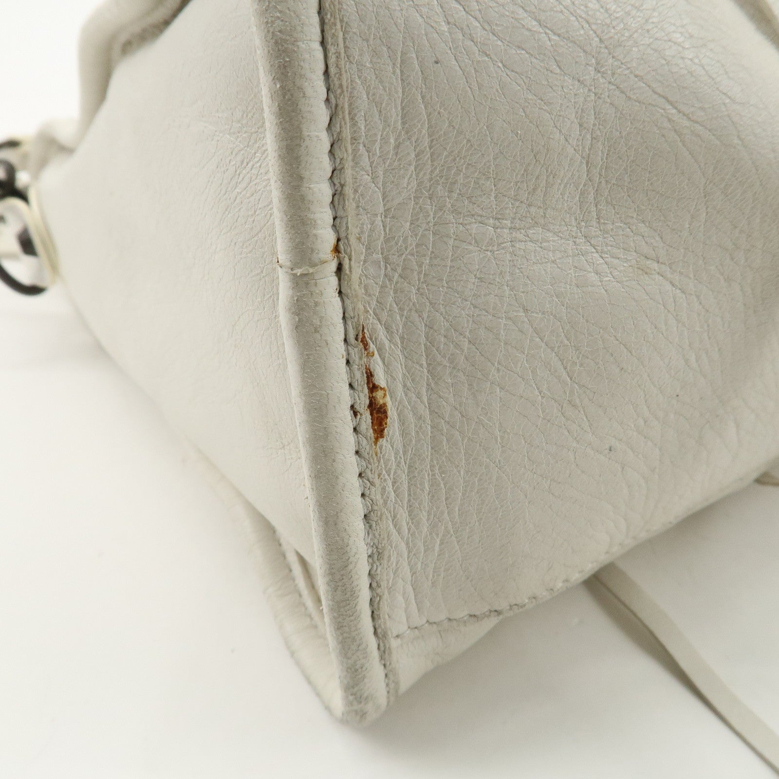 BALENCIAGA The City Leather 2Way Hand Shoulder Bag White 115748