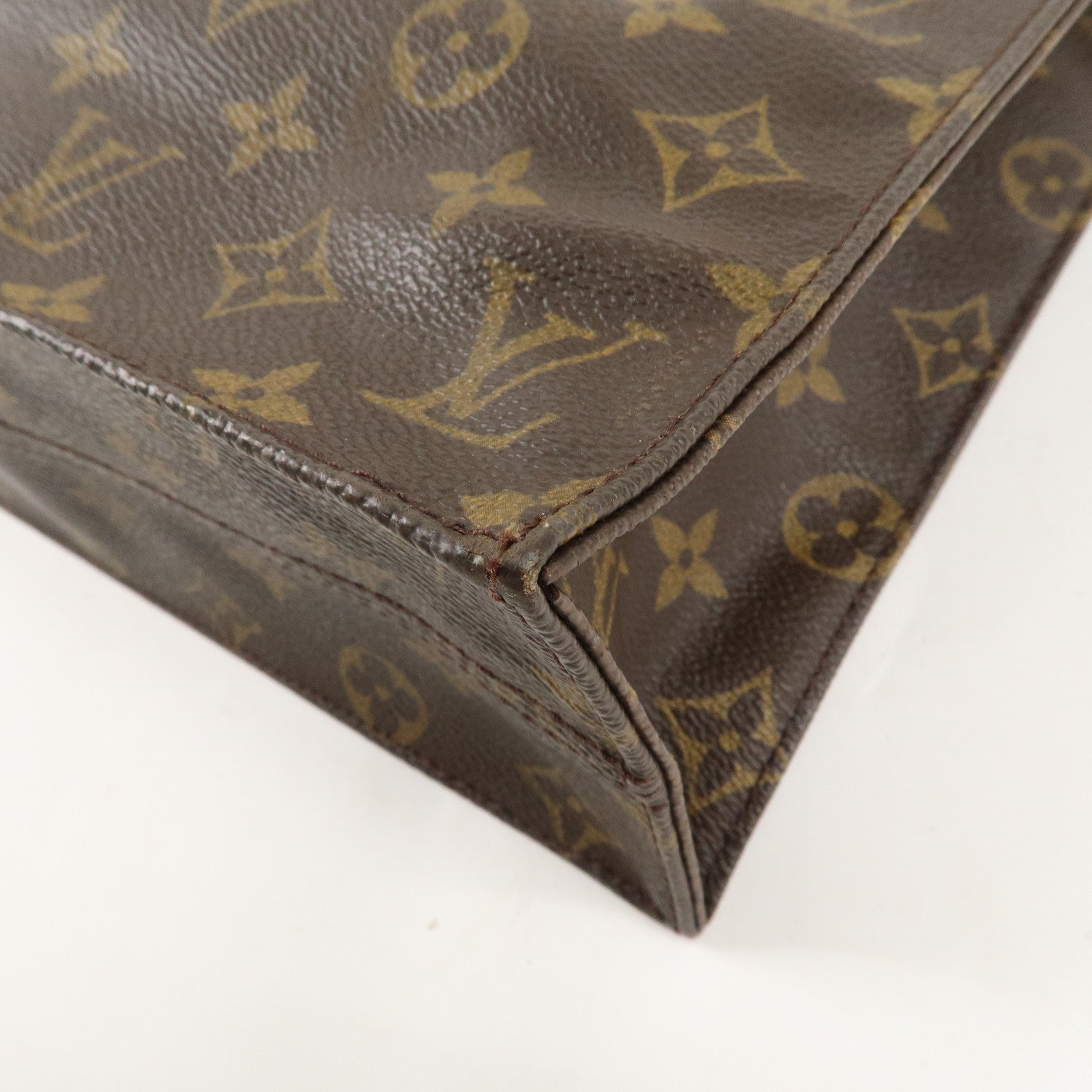 Louis Vuitton Monogram Sac Plat Hand Bag Brown M51140