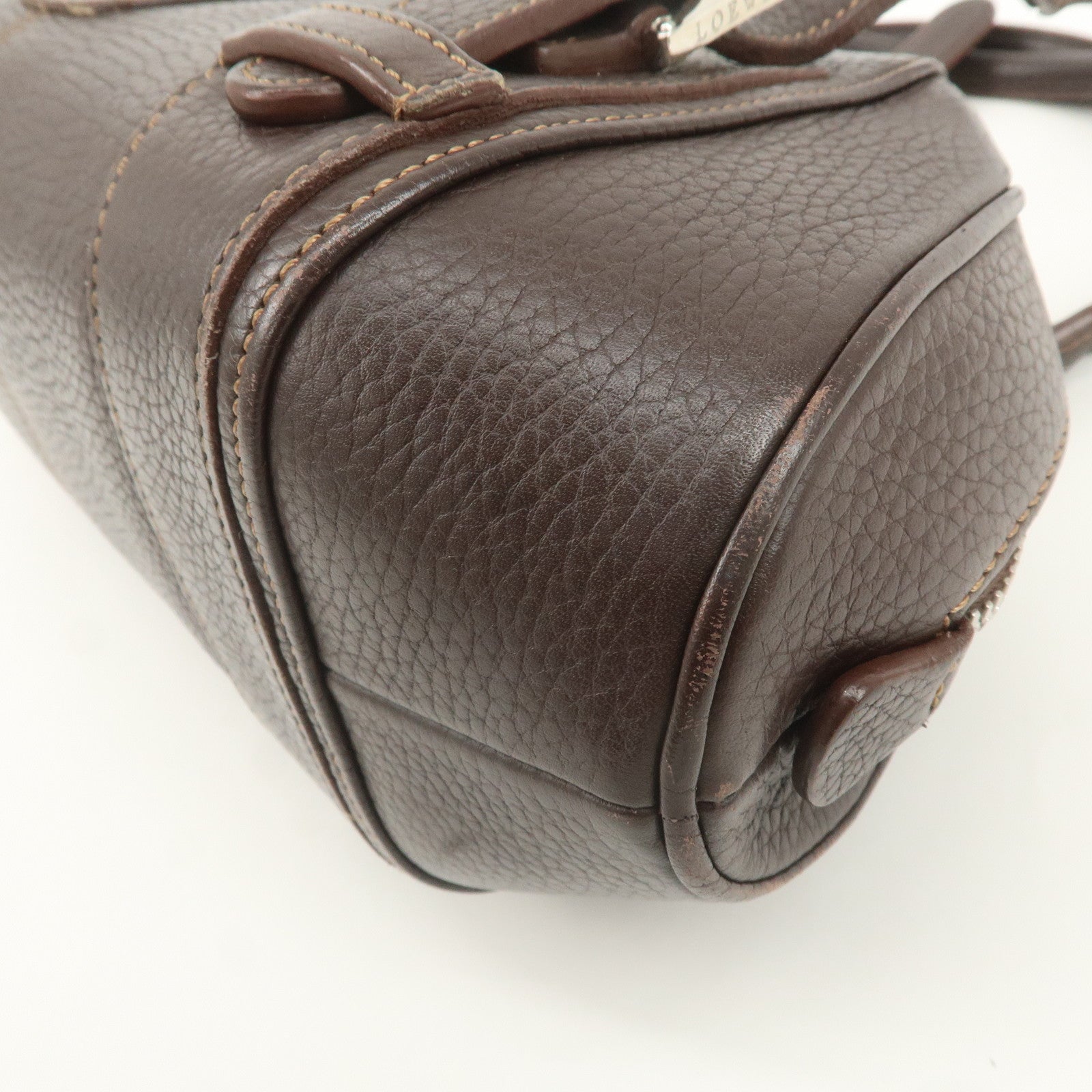 LOEWE Leather Hand Bag Shoulder Bag Brown