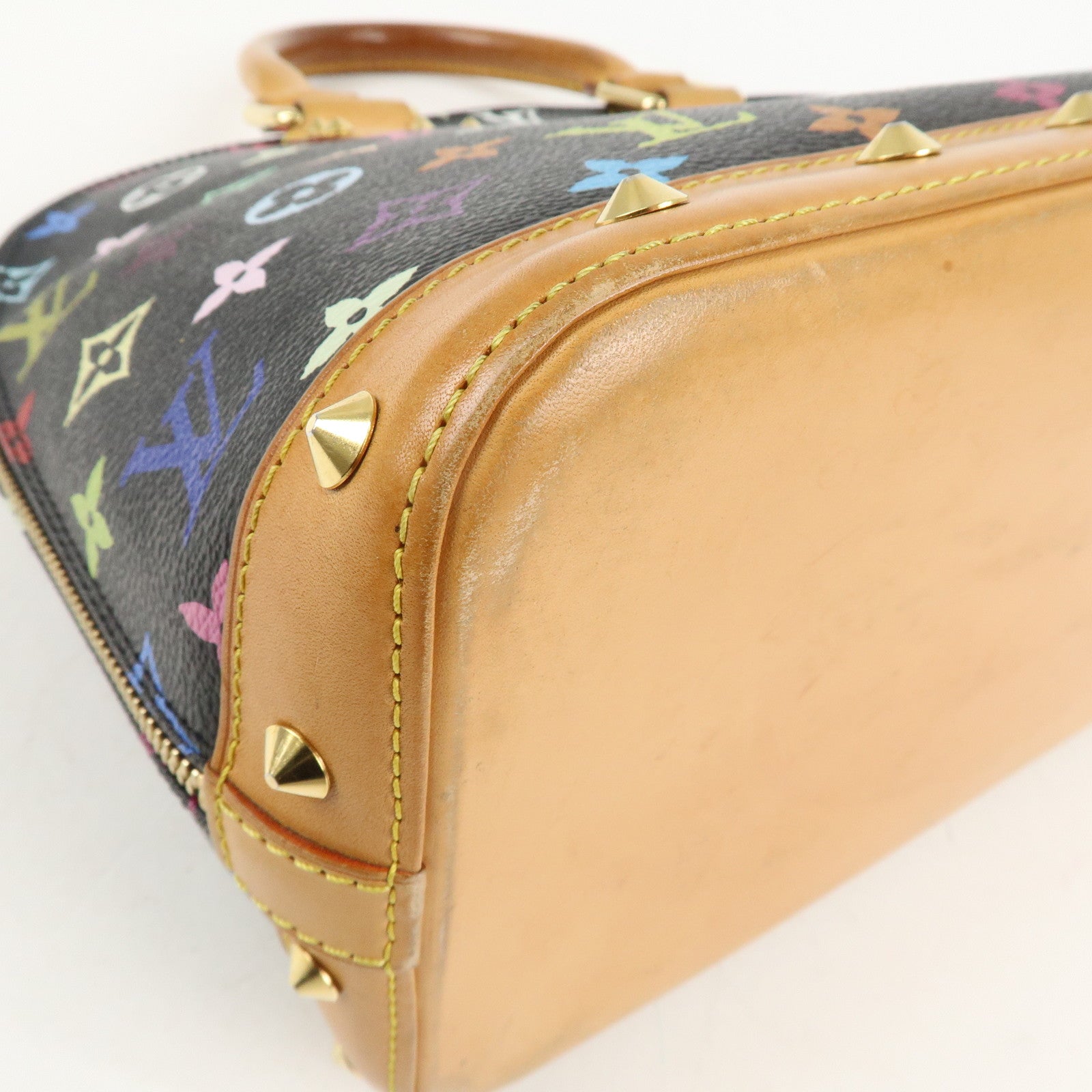 Louis Vuitton Monogram Multicolor Alma Hand Bag Noir M92646 Used