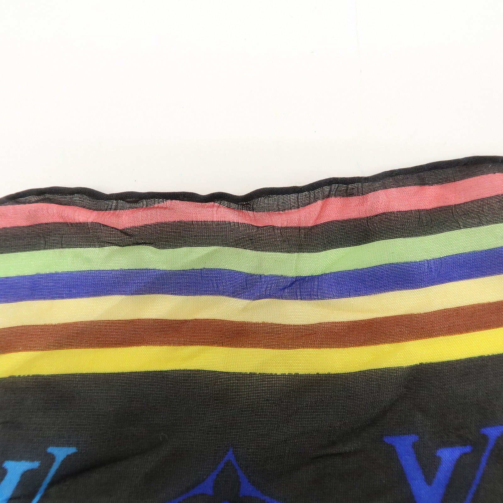 Louis Vuitton Monogram Multi Color 100% Silk Scarf Noir M71916 Used