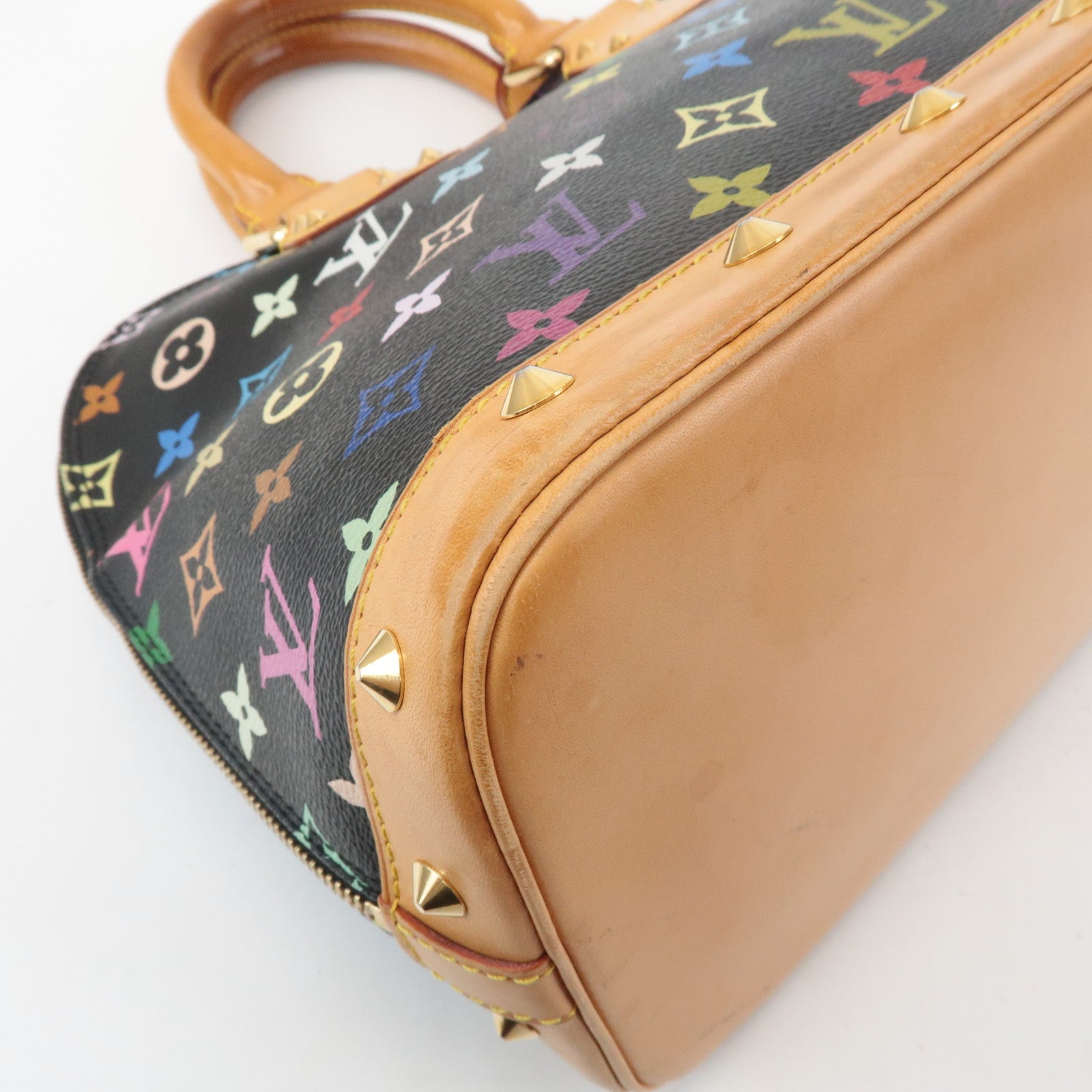 Louis Vuitton Monogram Multi Color Alma Hand Bag Noir M92646 Used