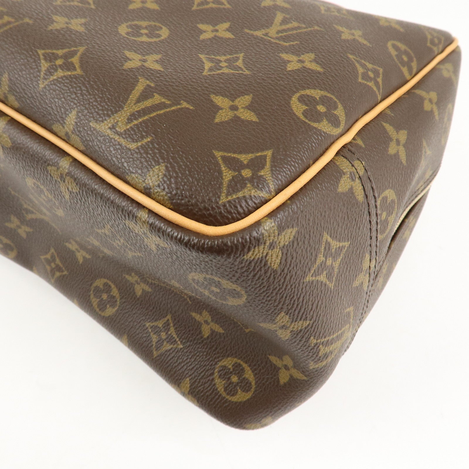 Louis Vuitton Monogram Deauville Hand Bag Brown M47270 Used