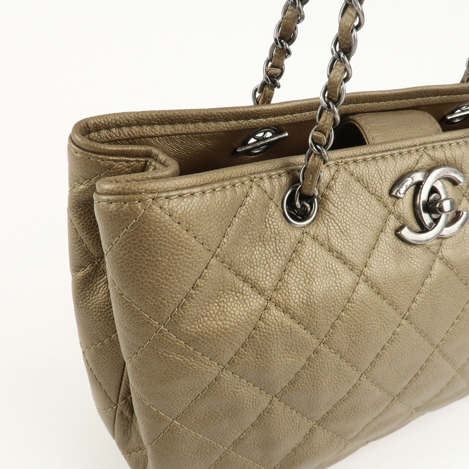 CHANEL Matelasse Caviar Skin COCO Mark Chain Tote Bag A90451