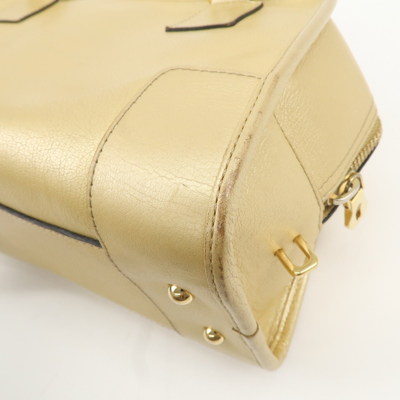 LOEWE Anagram Leather Amazona 28 Hand Bag Gold