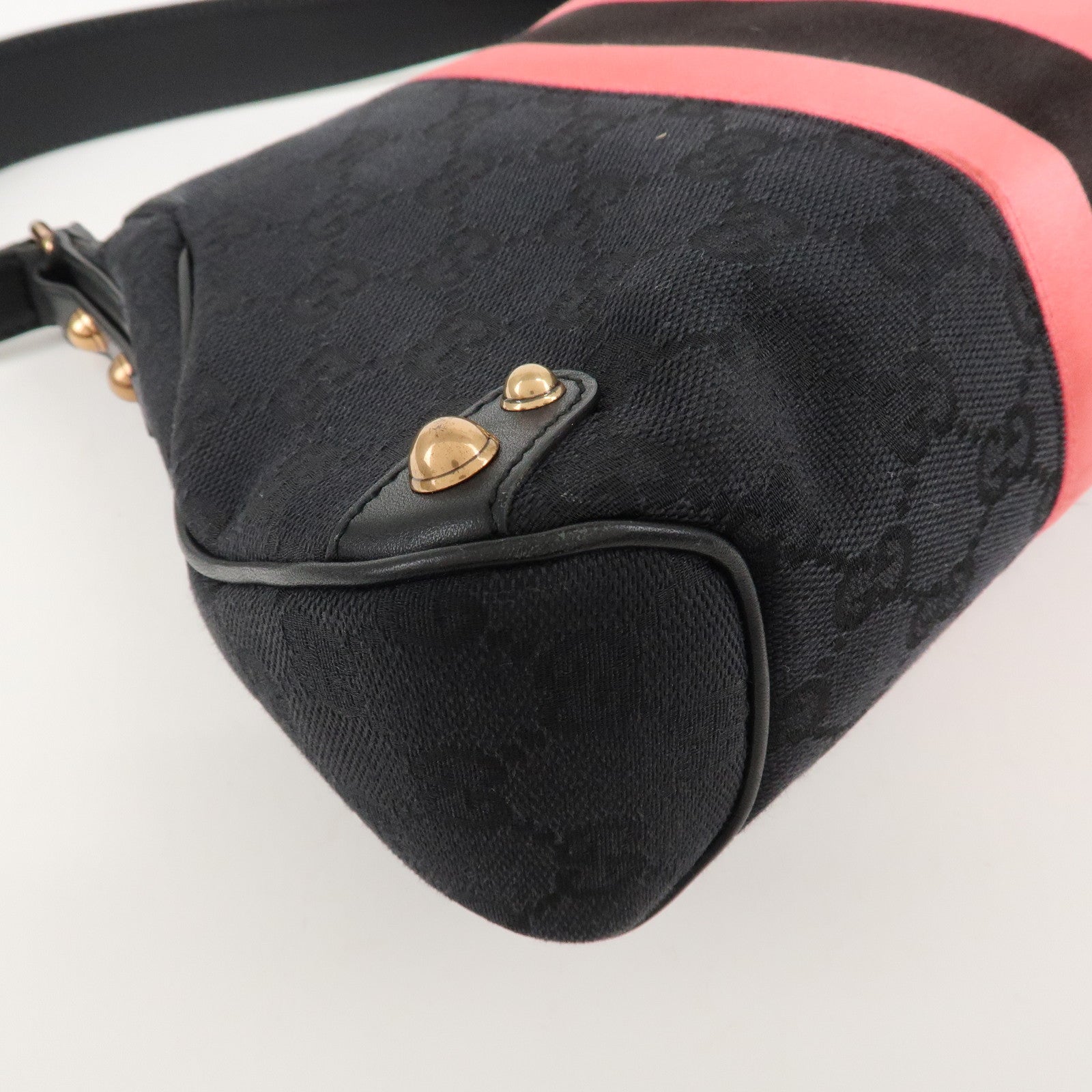 GUCCI Sherry Horsebit GG Canvas Leather Shoulder Bag 129699 Used