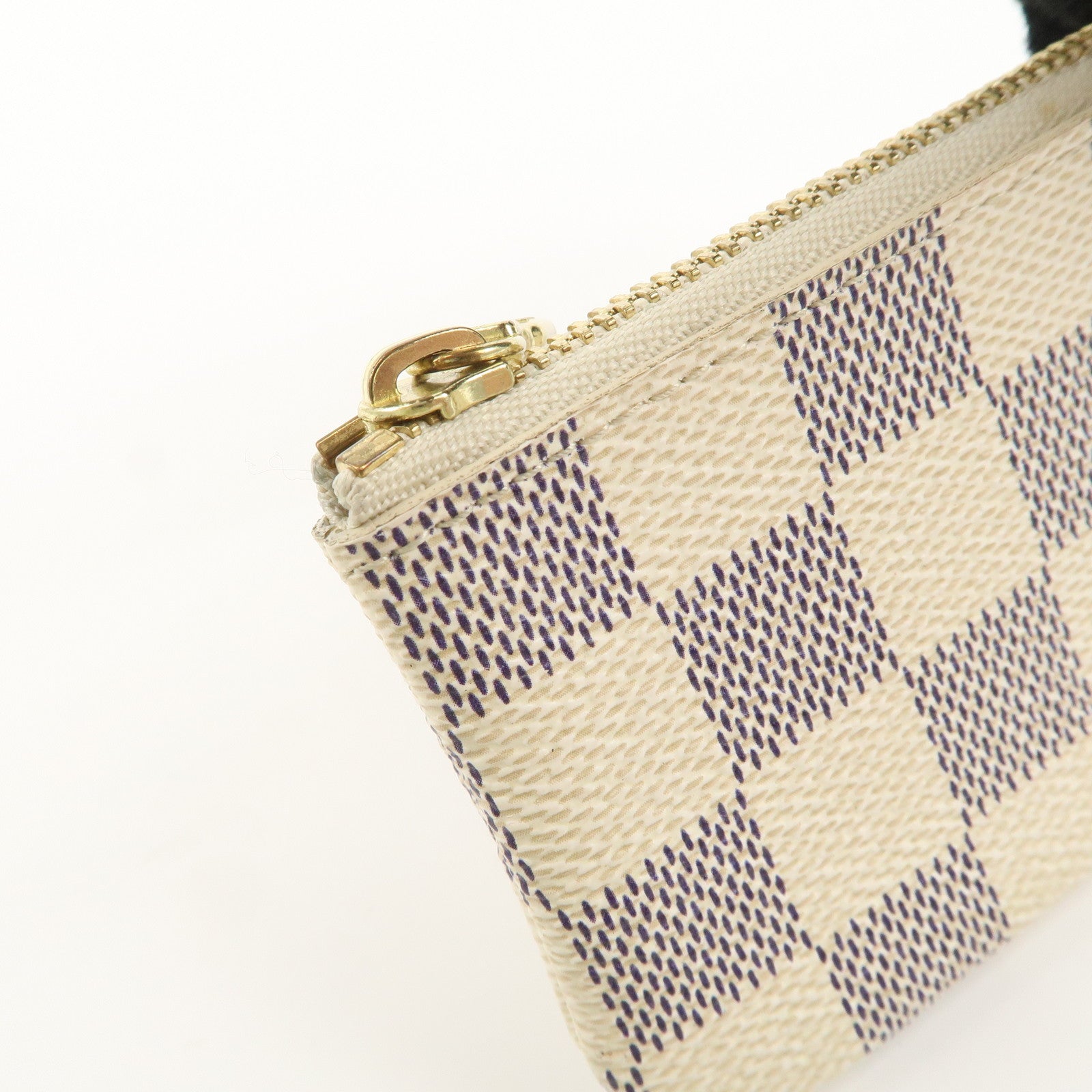 Louis Vuitton Damier Azur Pochette Cles Coin Case N62659 Used