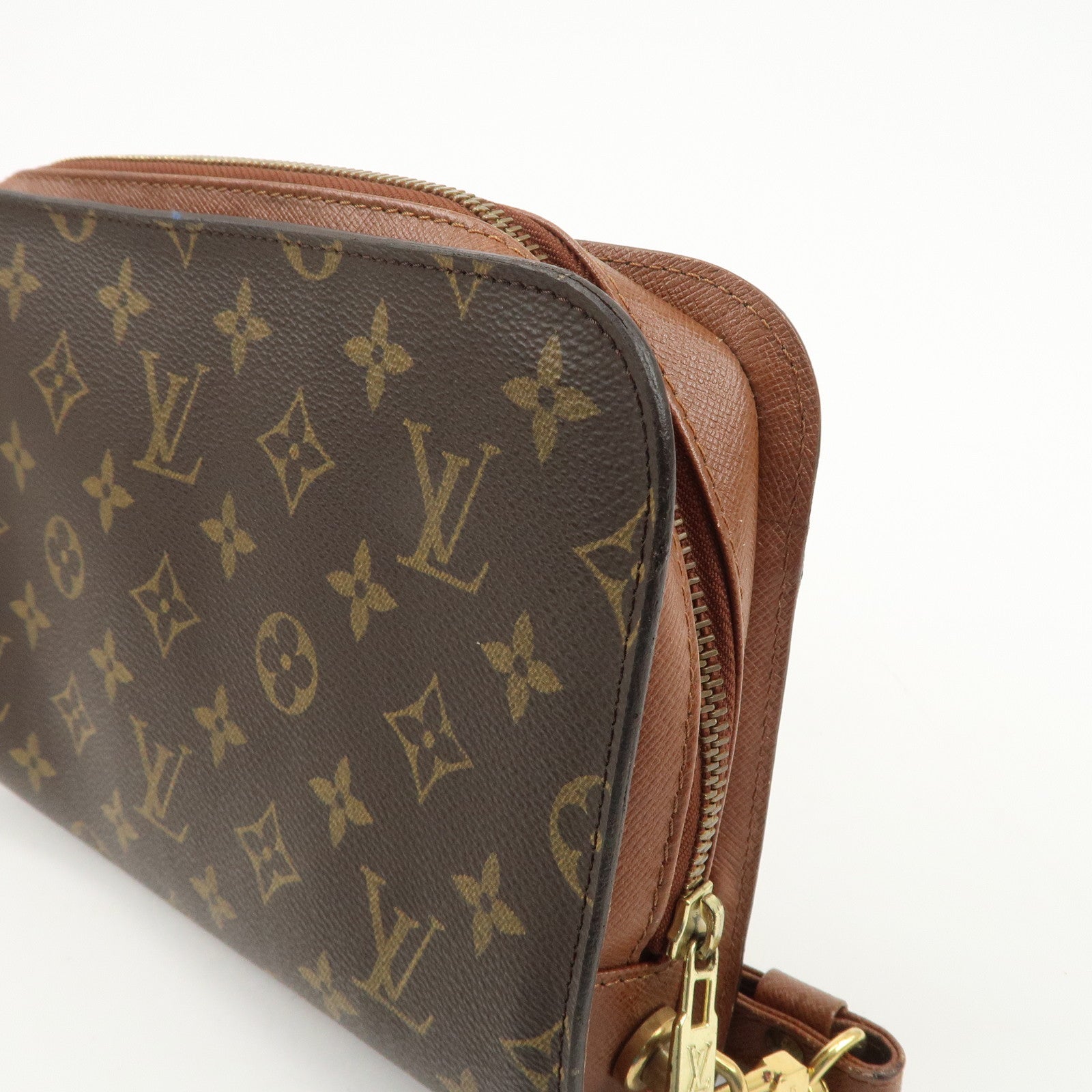 Louis Vuitton Monogram Orsay Clutch Bag Pouch Brown M51790 Used