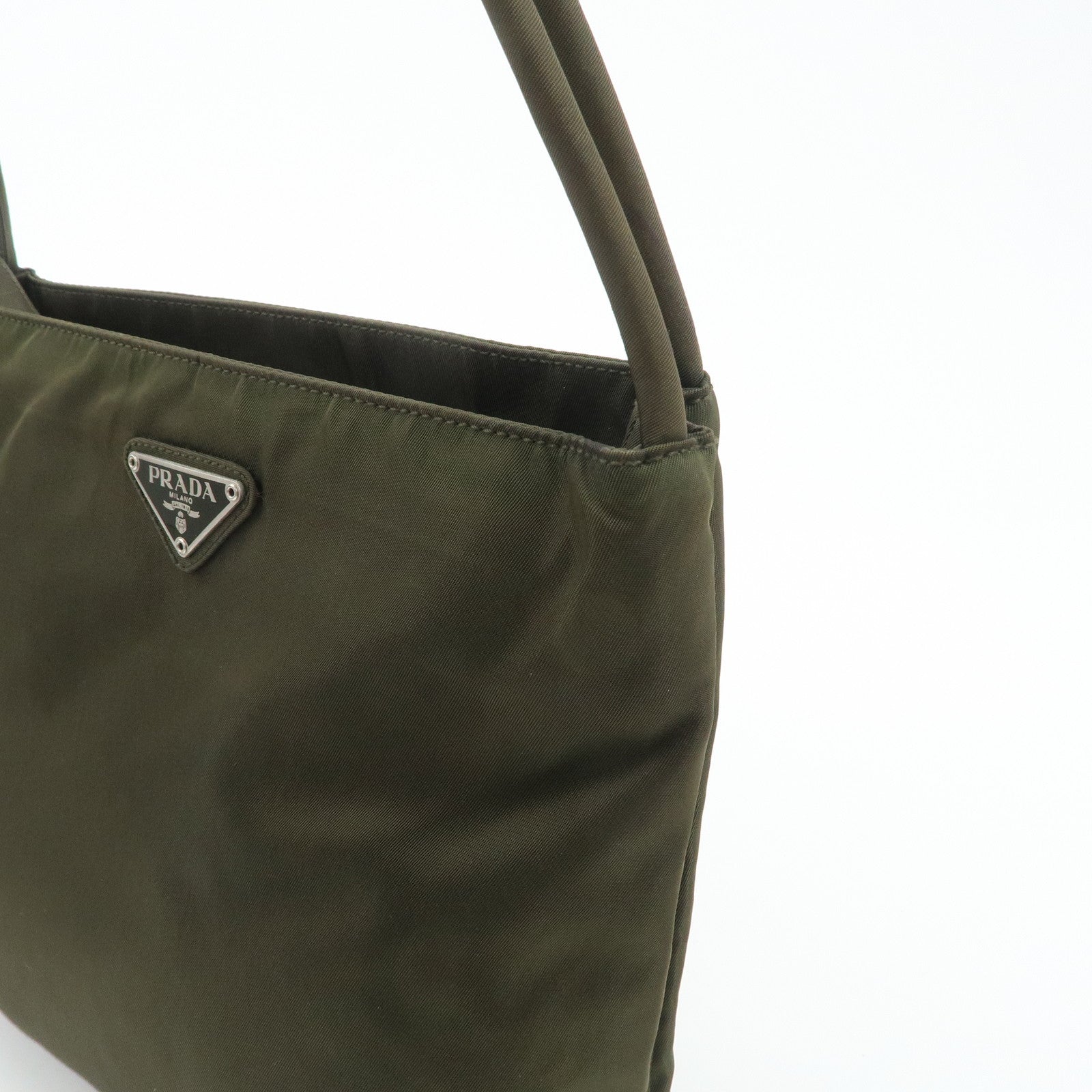 PRADA Nylon Tote Bag Shoulder Bag Khaki K3093