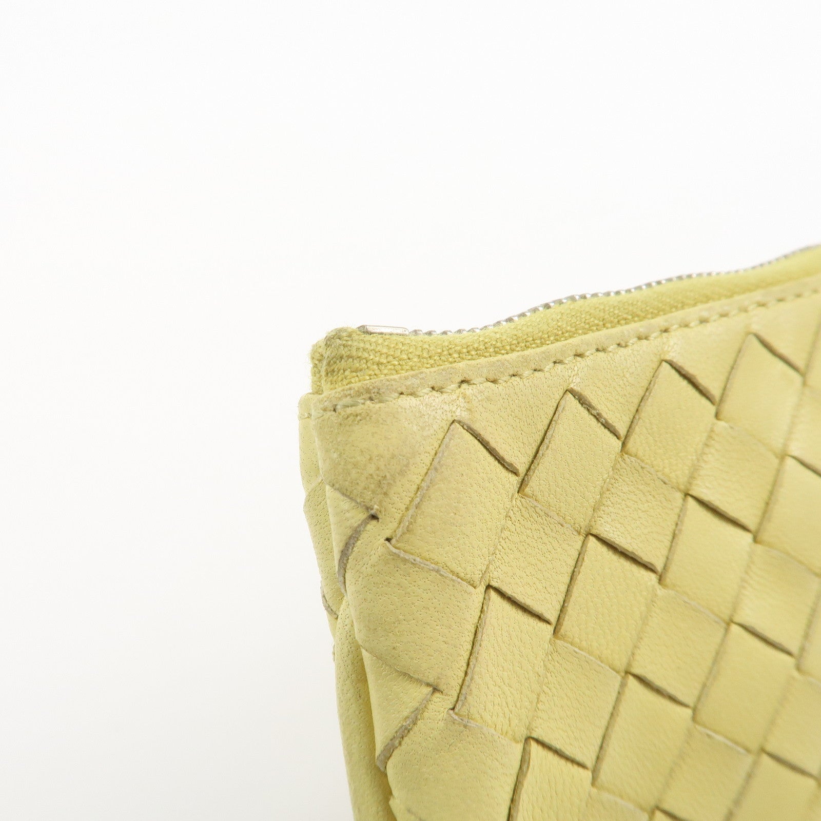 BOTTEGA VENETA Intrecciato Leather Coin Case Yellow 131232