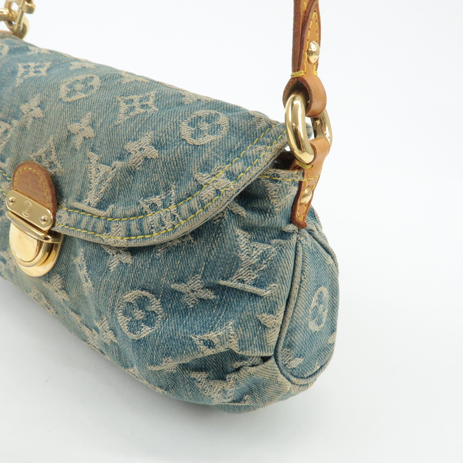 Louis Vuitton Monogram Denim Mini Pleaty Shoulder Bag M95050 Used