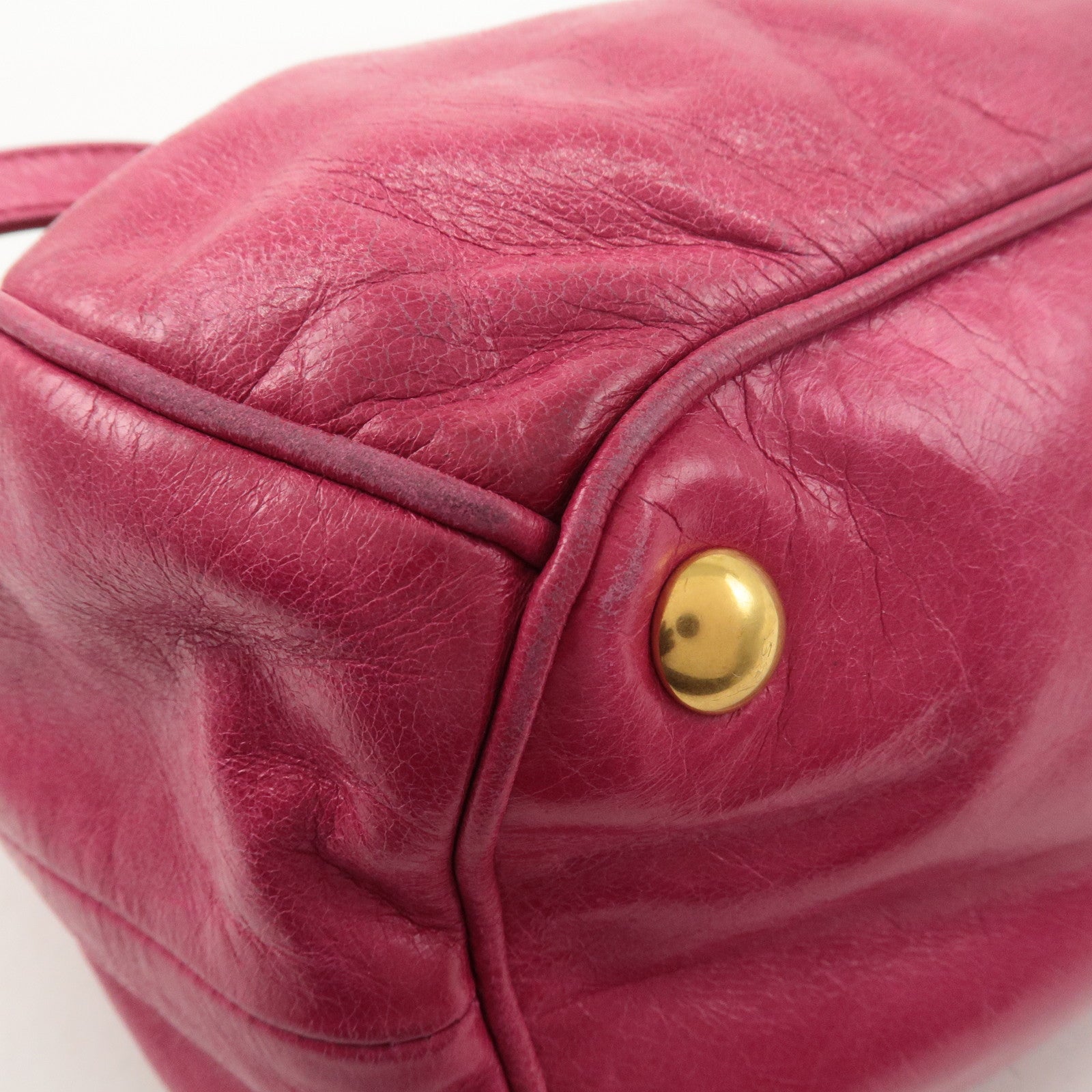 MIU MIU Leather 2WAY Bag Hand Bag Shoulder Bag Pink