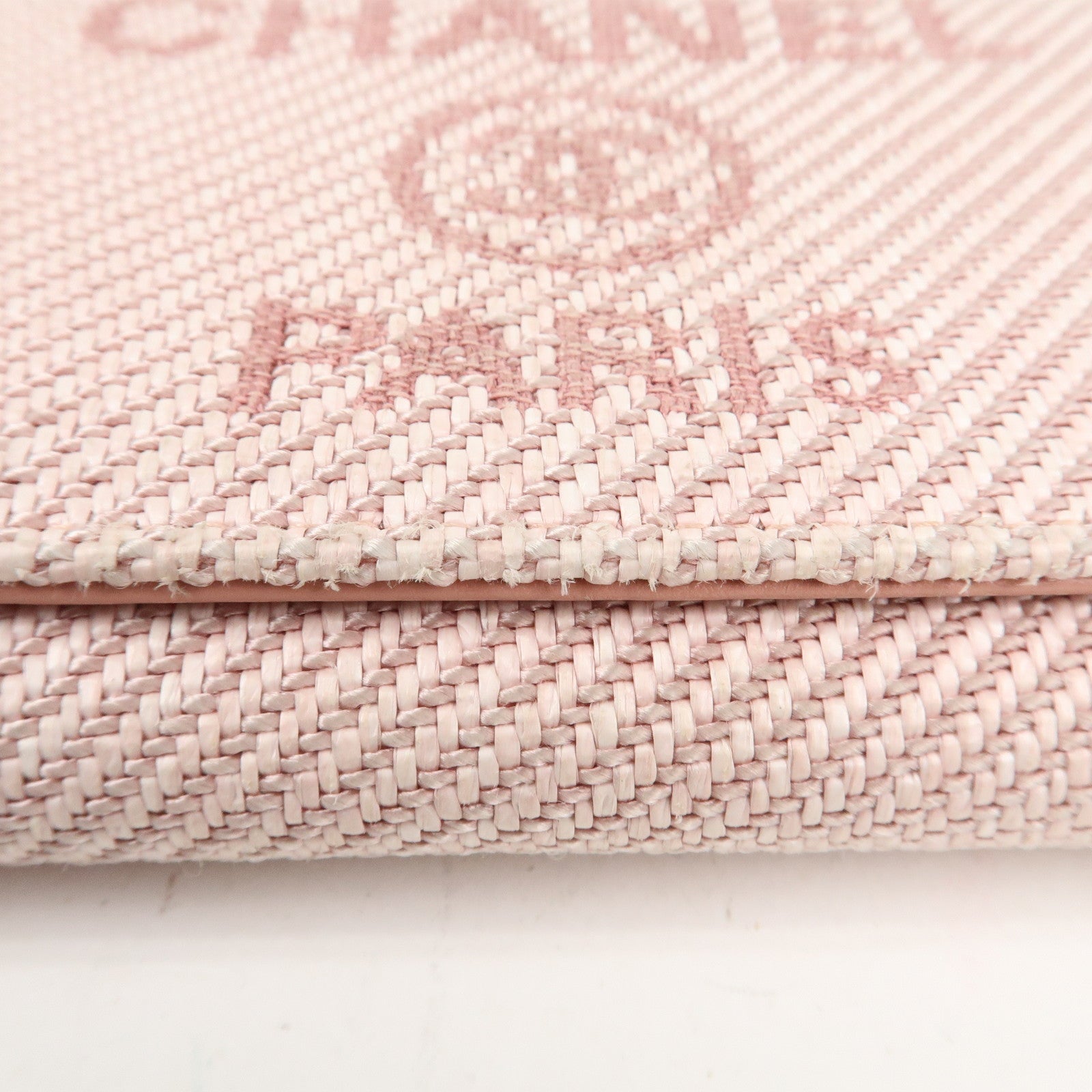 CHANEL Deauville Canvas Bi-fold Long Wallet Pink A80056