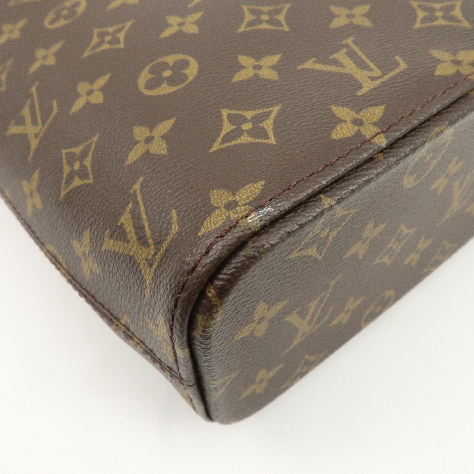 Louis Vuitton Monogram Luco Tote Bag Hand Bag Brown M51155 Used