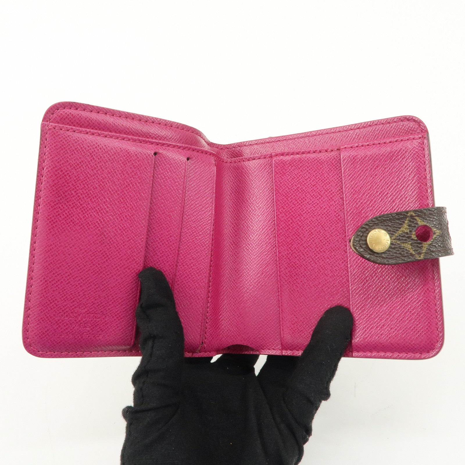 Louis Vuitton Monogram Perfor Compact Zip Wallet Fuchsia M95188