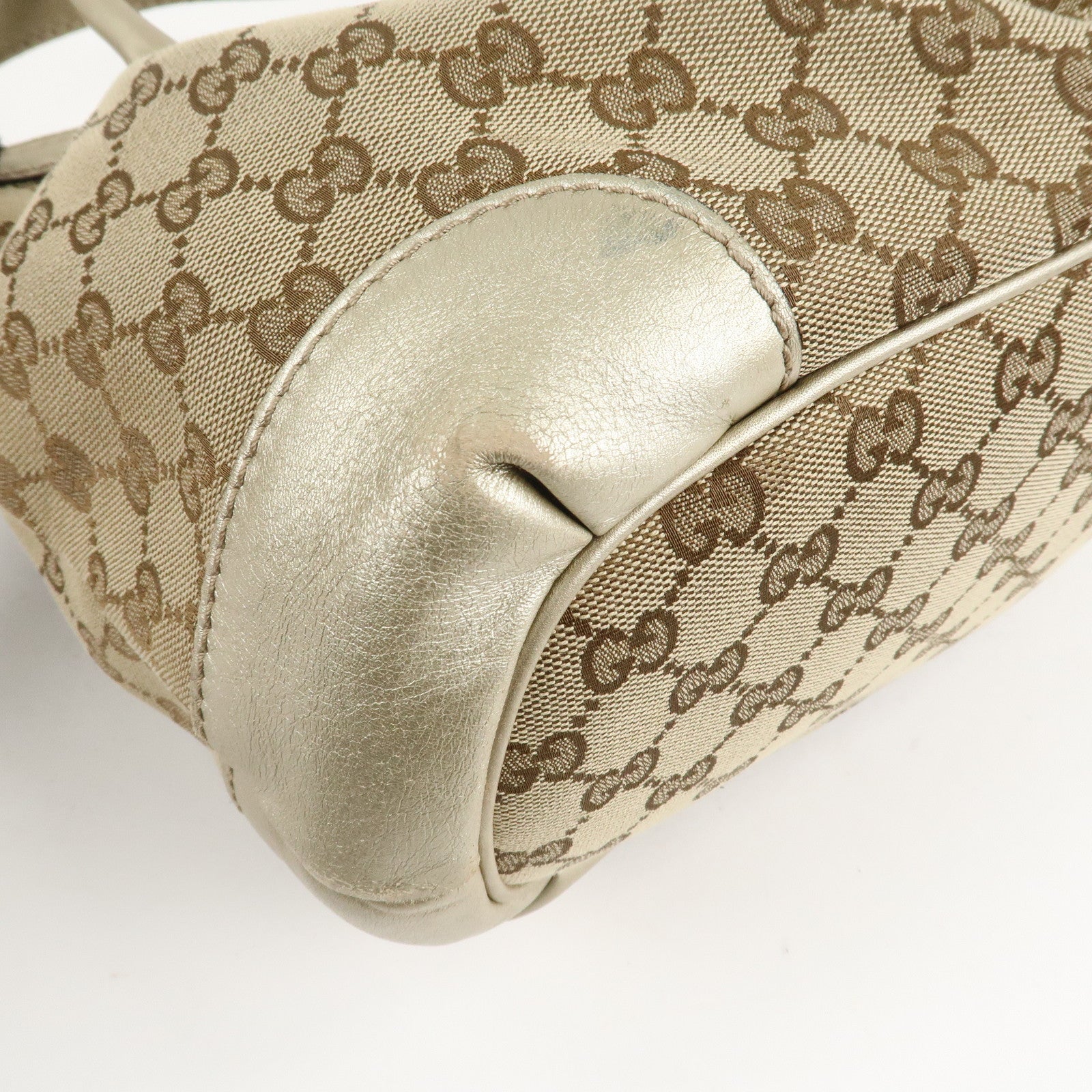 GUCCI Sukey GG Canvas Leather 2Way Shoulder Bag Beige Gold 247902 Used