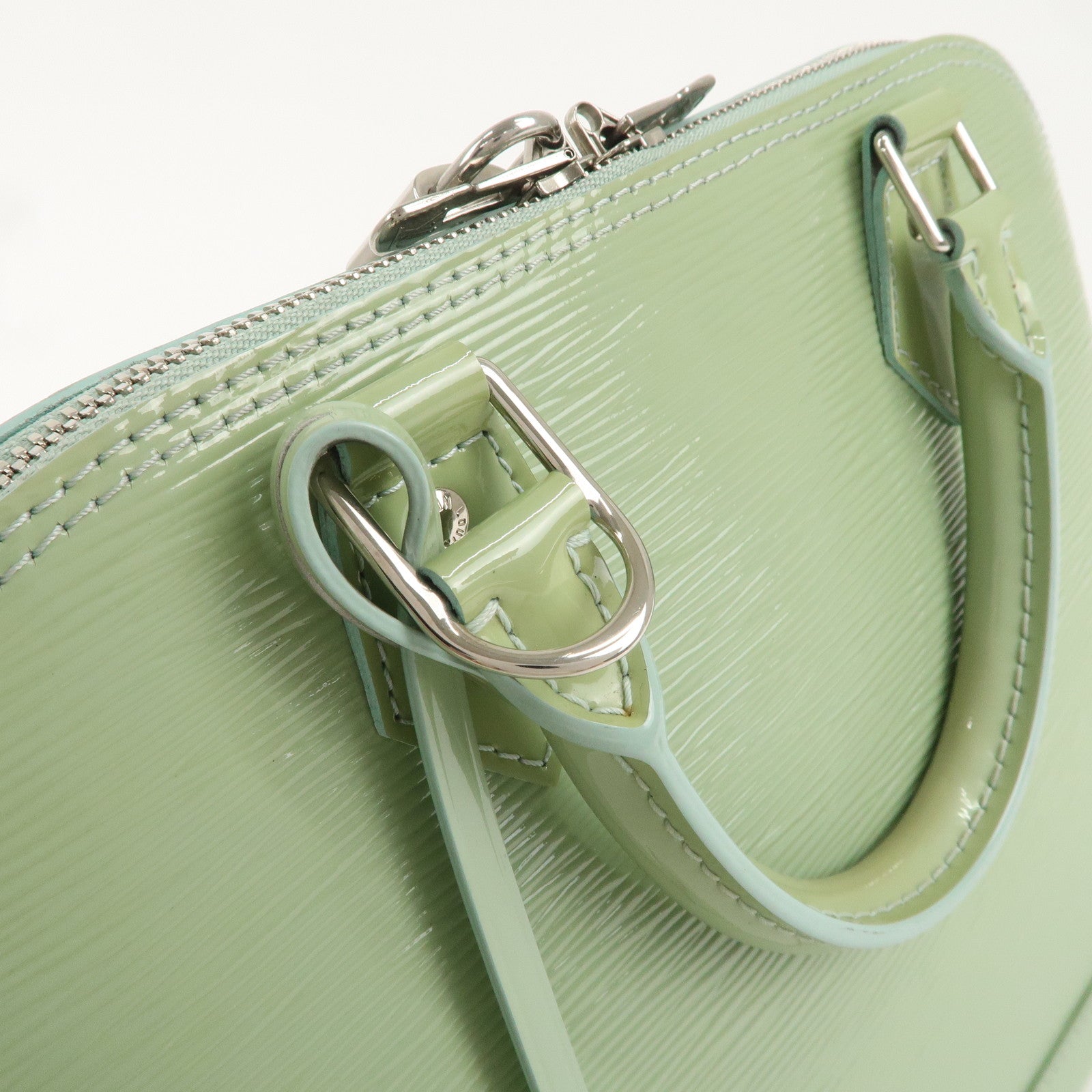 Louis Vuitton Epi Patent Leather Alma Hand Bag Light Green M52142