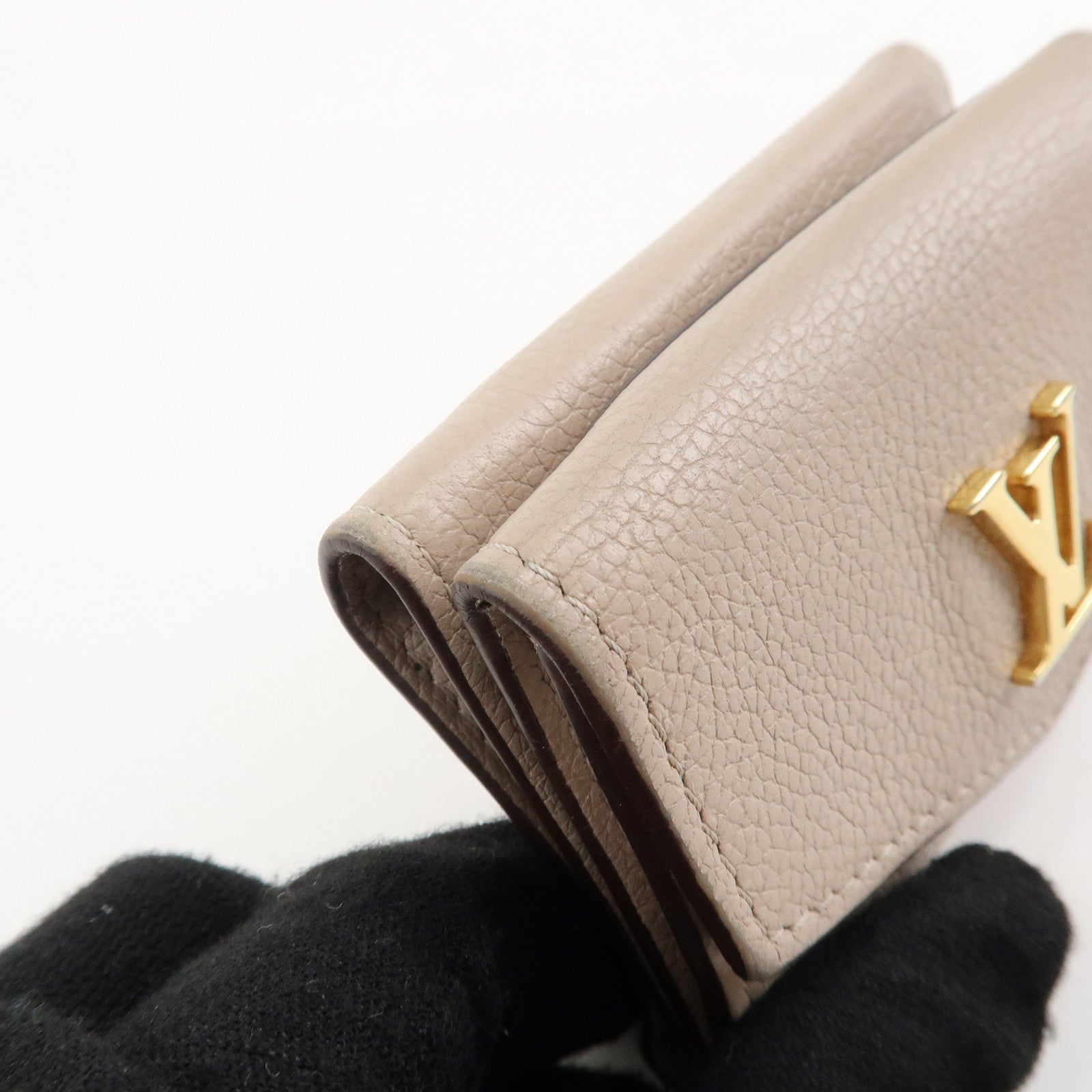 Louis Vuitton Portefeuille Lock Mini Wallet Greige M69340 Used