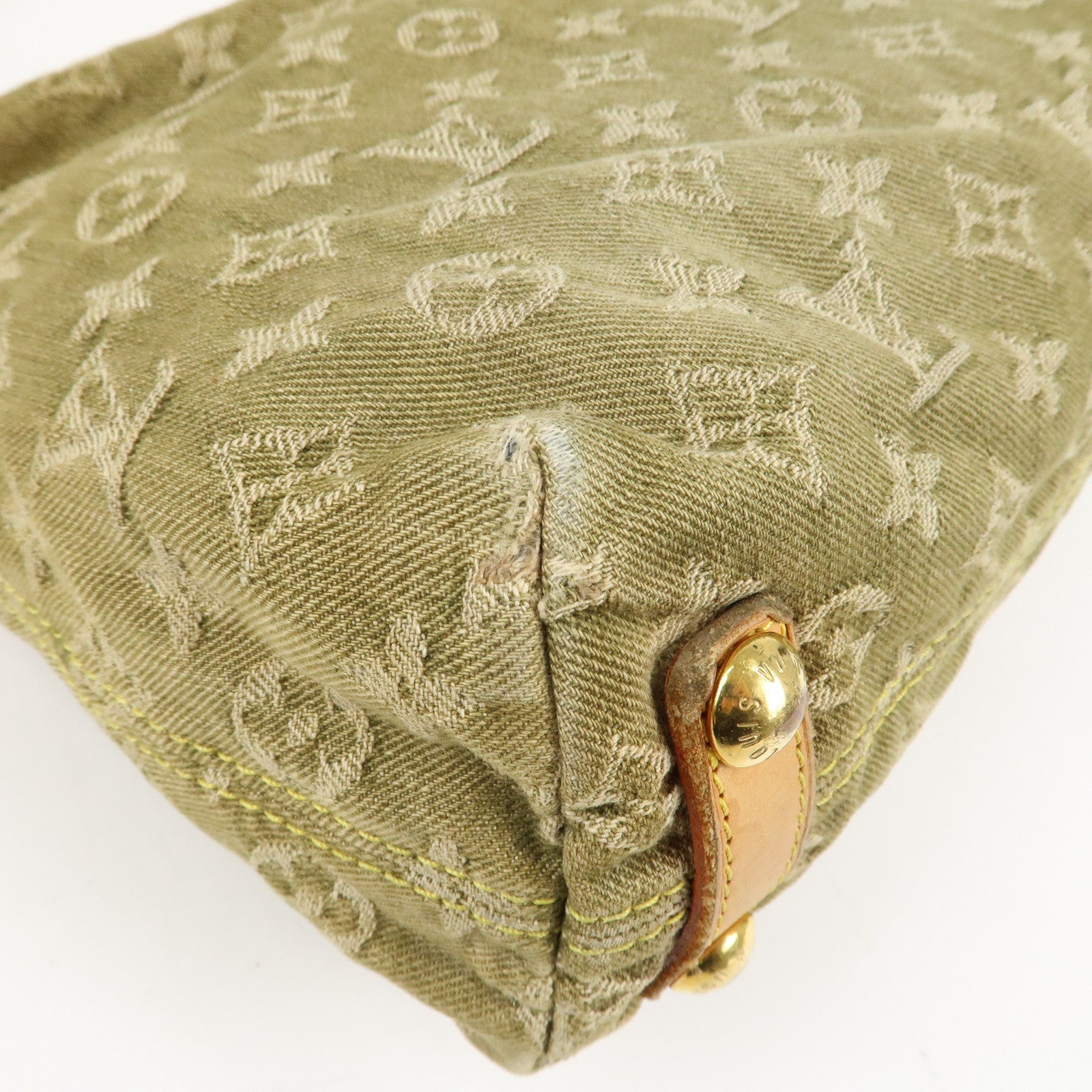 Louis Vuitton Monogram Denim Baggy PM Shoulder Bag Khaki M95213 Used