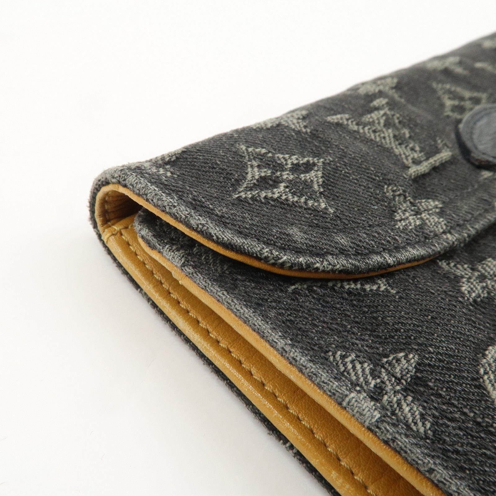 Louis Vuitton Monogram Denim Portefeuille Amelia Noir M95512 Used